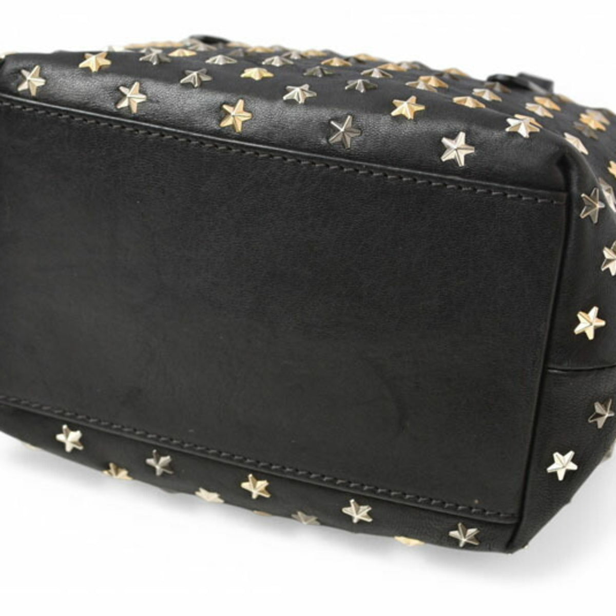 Jimmy Choo Black Leather Handbag Shoulder Bag (Pre-Owned)