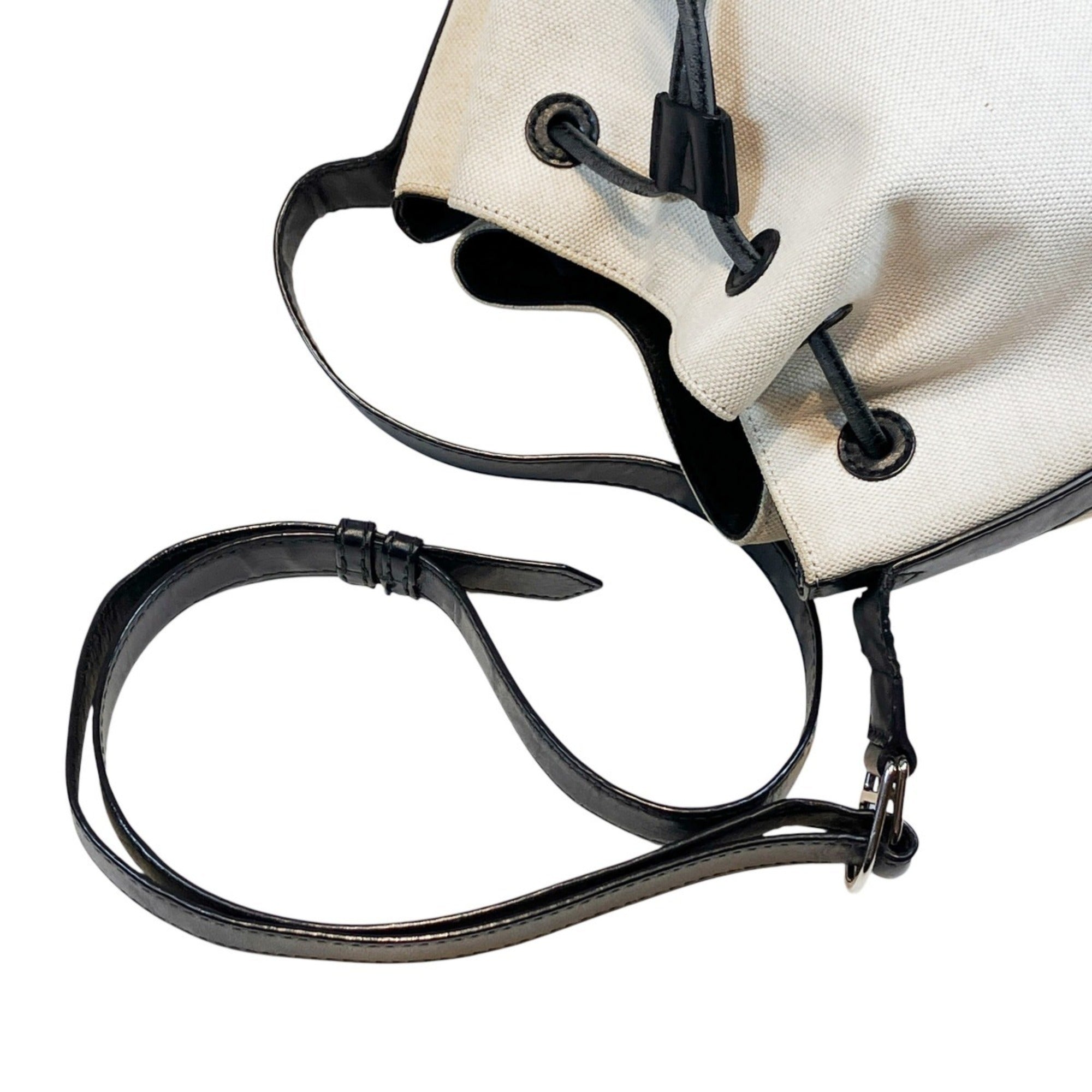 Balenciaga Black White Canvas Leather Shoulder Bag (Pre-Owned)