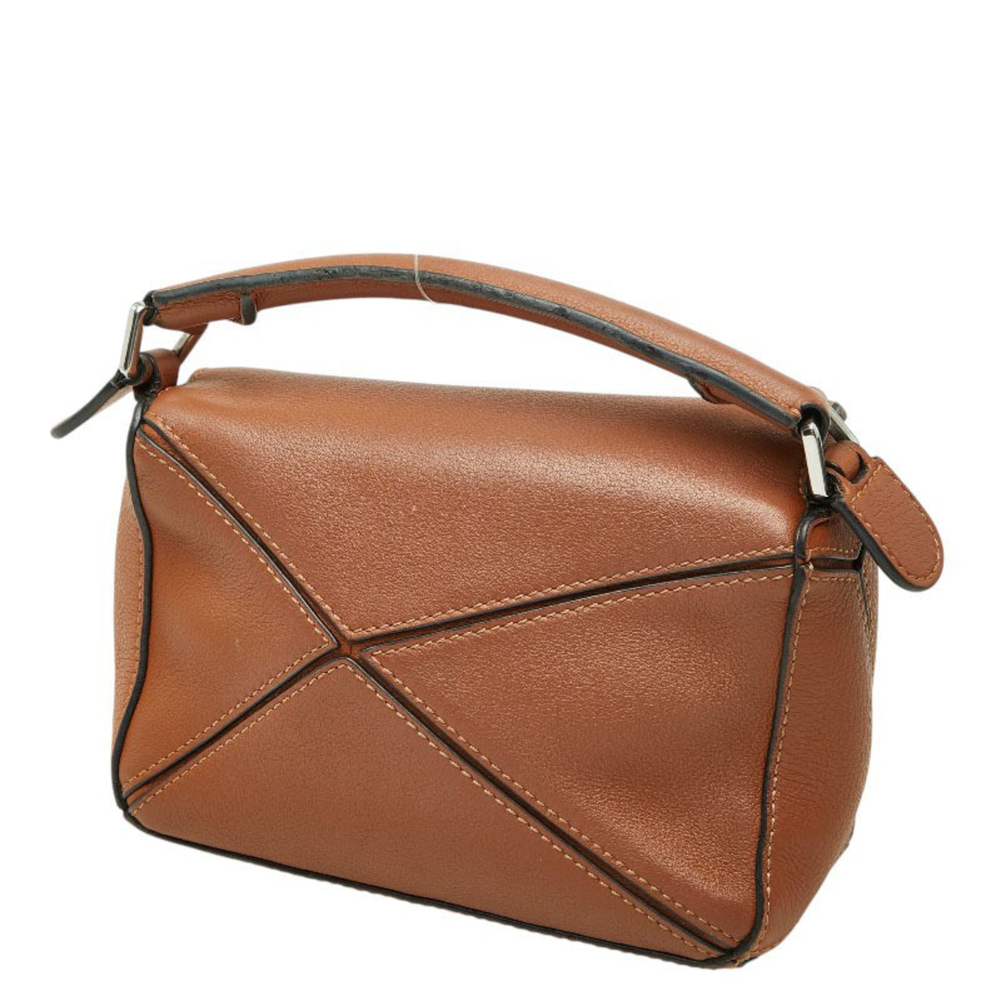 Loewe Brown Leather Handbag Shoulder Bag (Pre-Owned)
