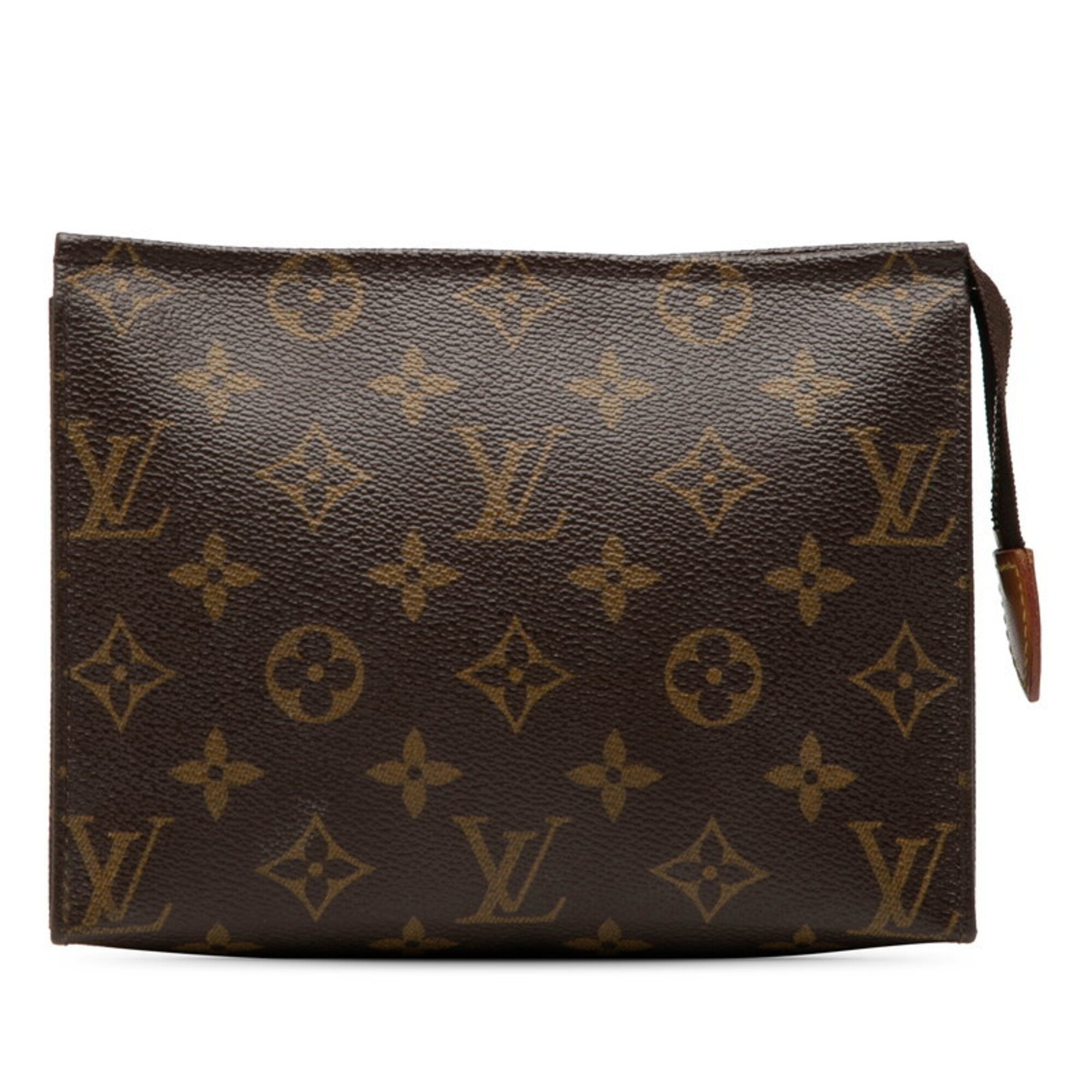 Louis Vuitton Brown Pvc Leather Handbag Pochette Pouch (Pre-Owned)