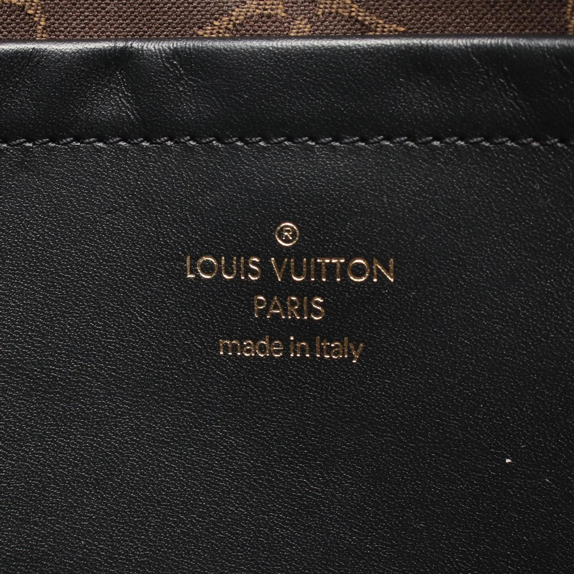 Louis Vuitton Black Leather Handbag Pouch Shoulder Bag (Pre-Owned)