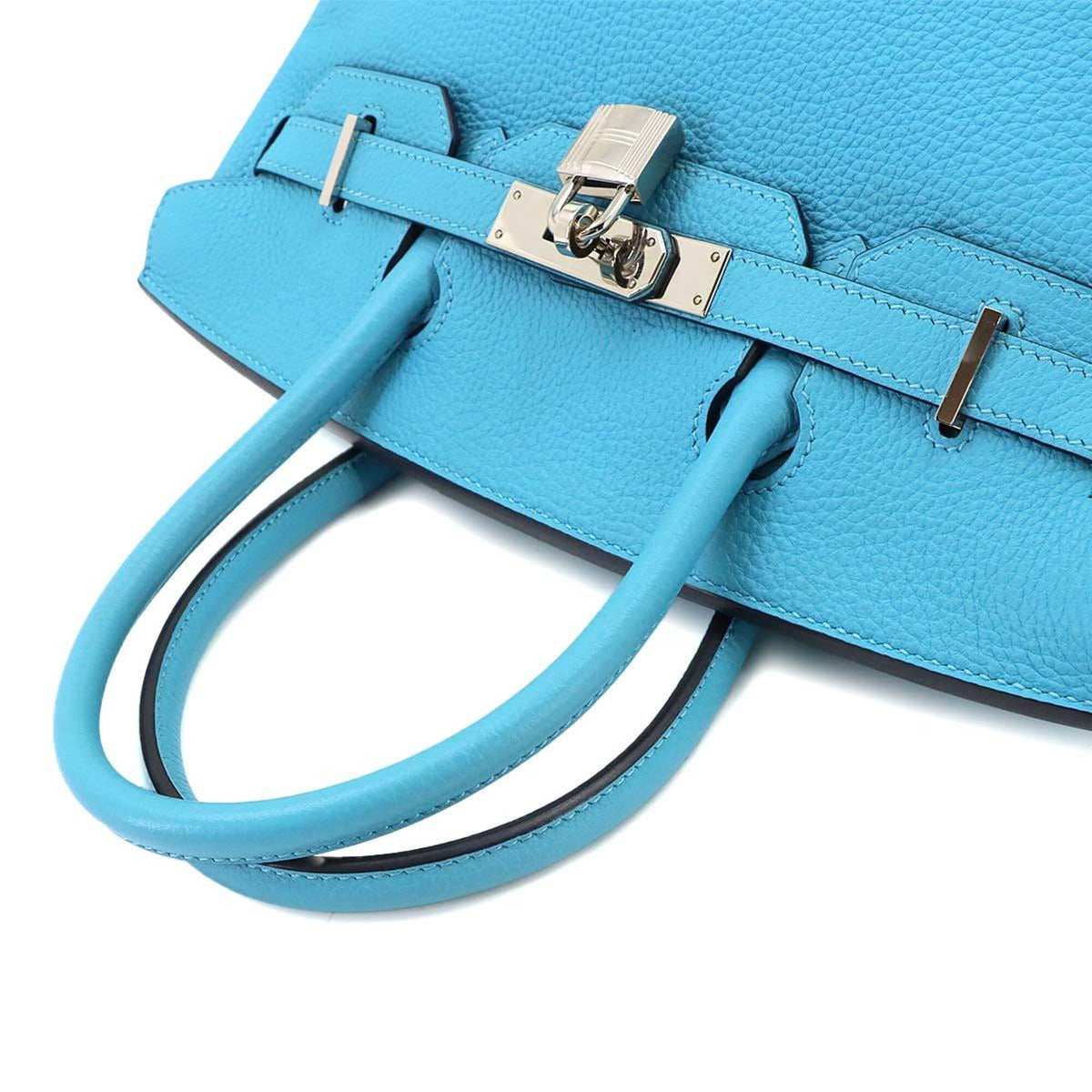 Hermes Blue Togo Leather Handbag (Pre-Owned)