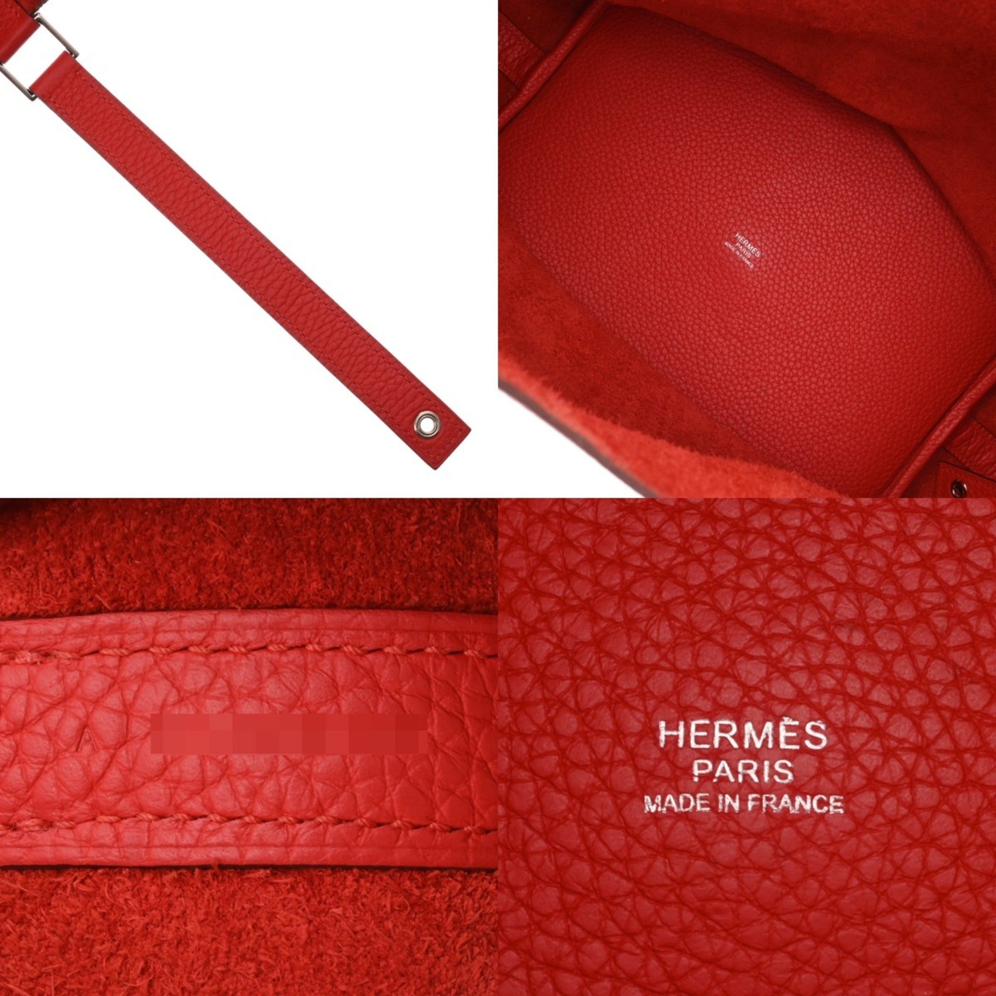 Hermes Picotin Rouge Casaque Taurillon Clemence Leather Handbag (Pre-Owned)
