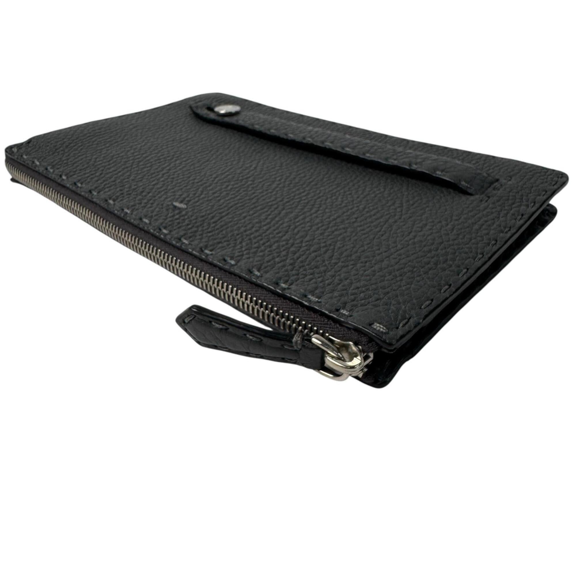 Fendi Dark Gray Leather Clutch Bag (Pre-Owned)