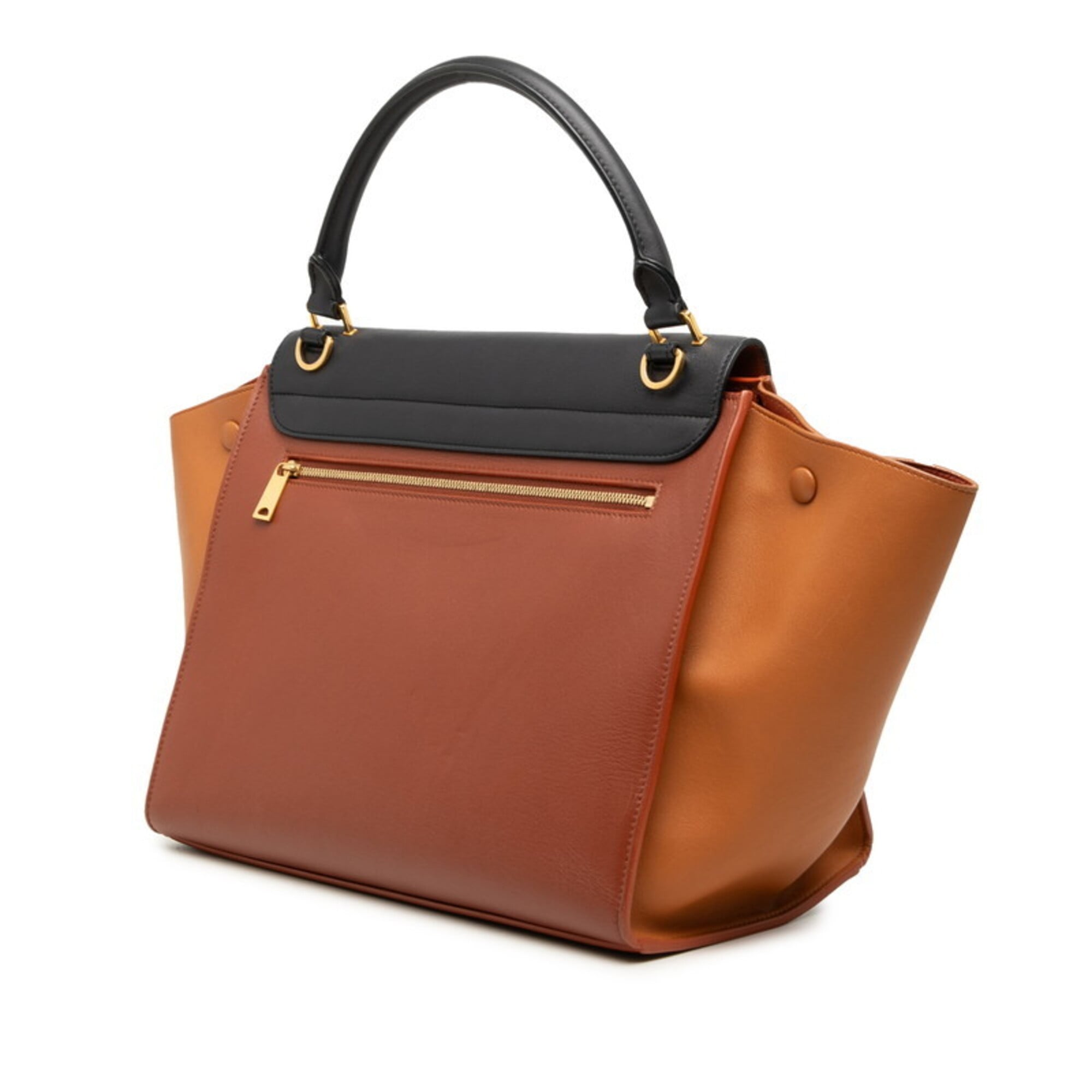 Celine Trapeze Black Brown Leather Handbag Shoulder Bag (Pre-Owned)