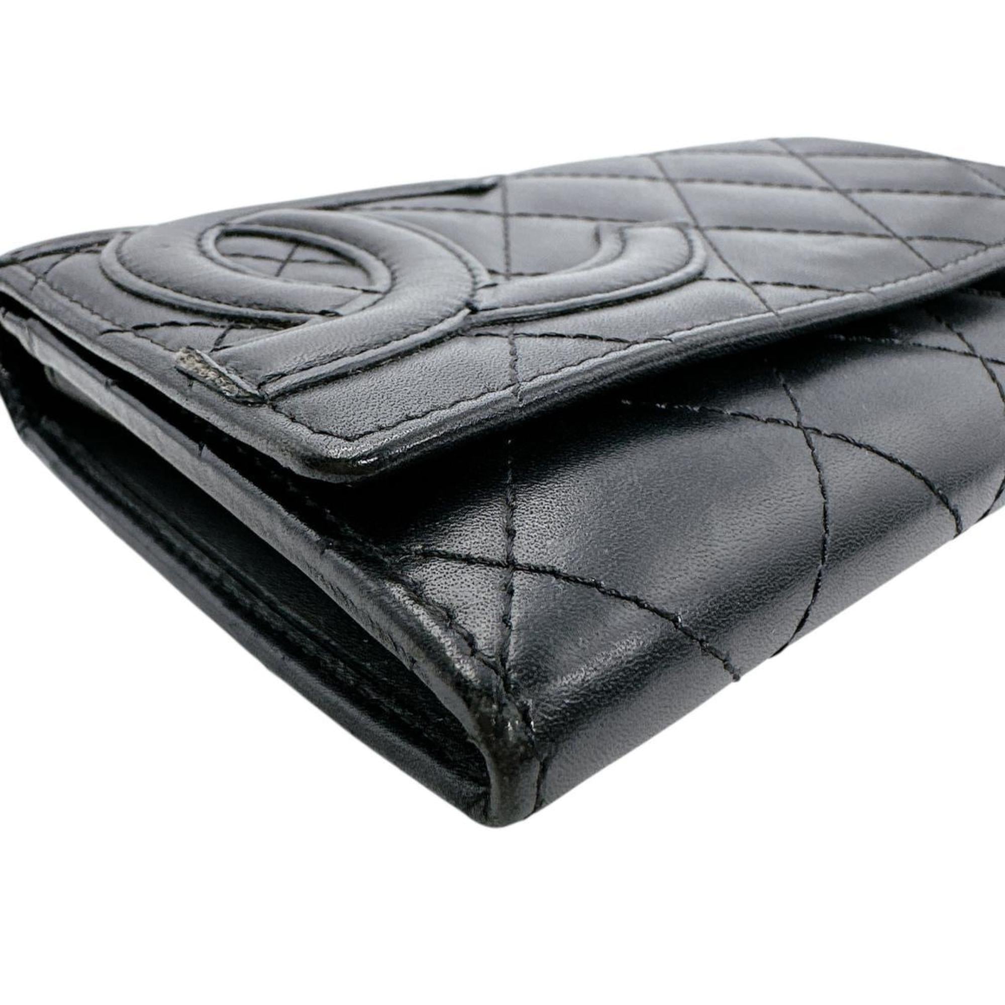 Chanel Black Leather Wallet (Bi-Fold) (Pre-Owned)