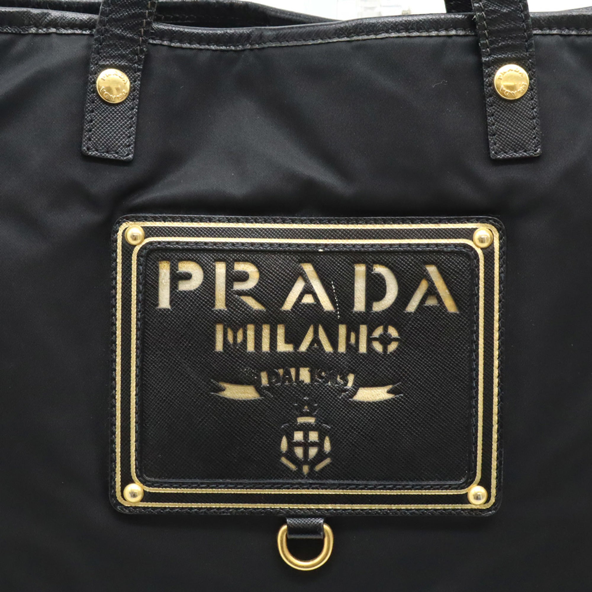 Prada Black Nero Nylon Shoulder Bag Tote Bag (Pre-Owned)