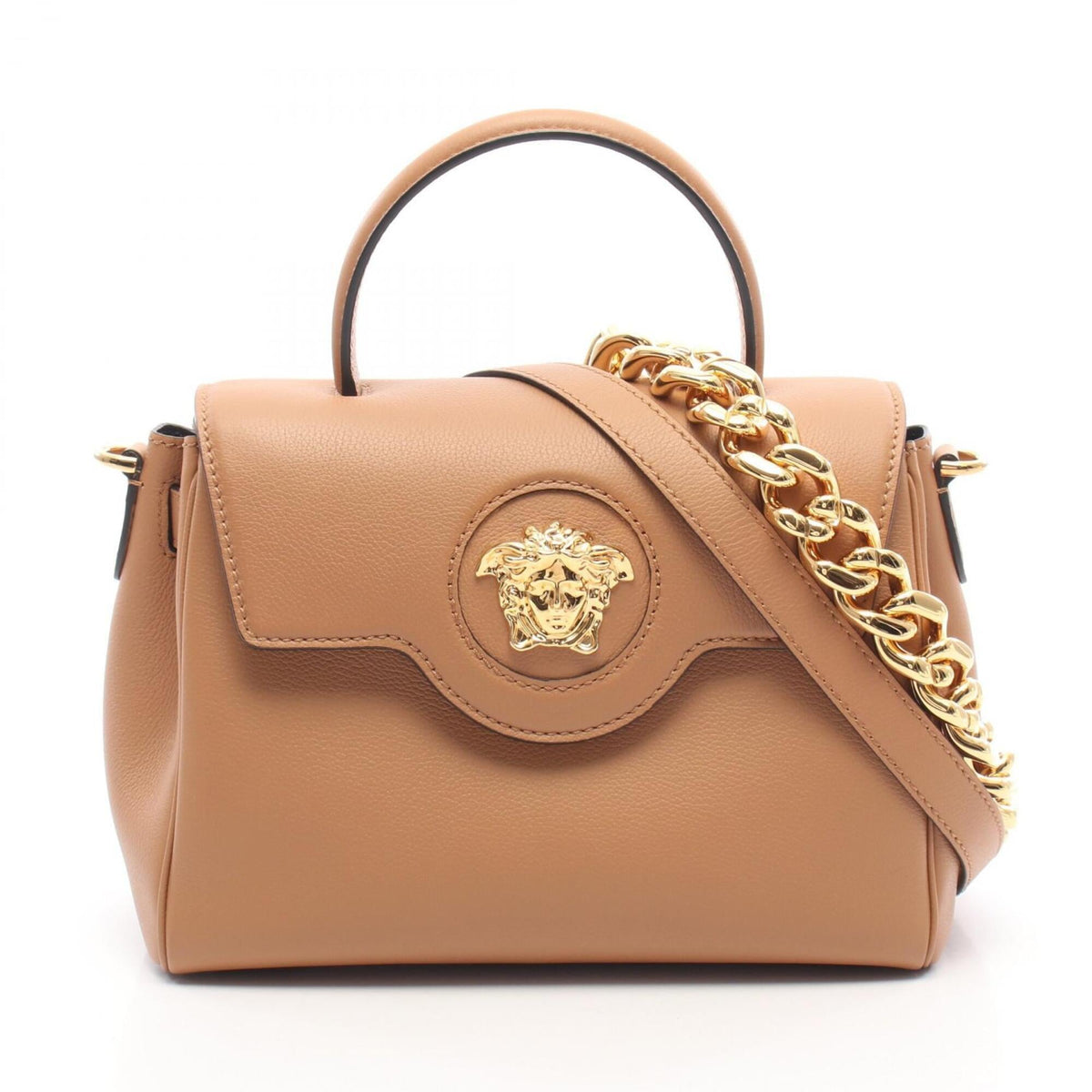 Versace Brown Leather Handbag (Pre-Owned)