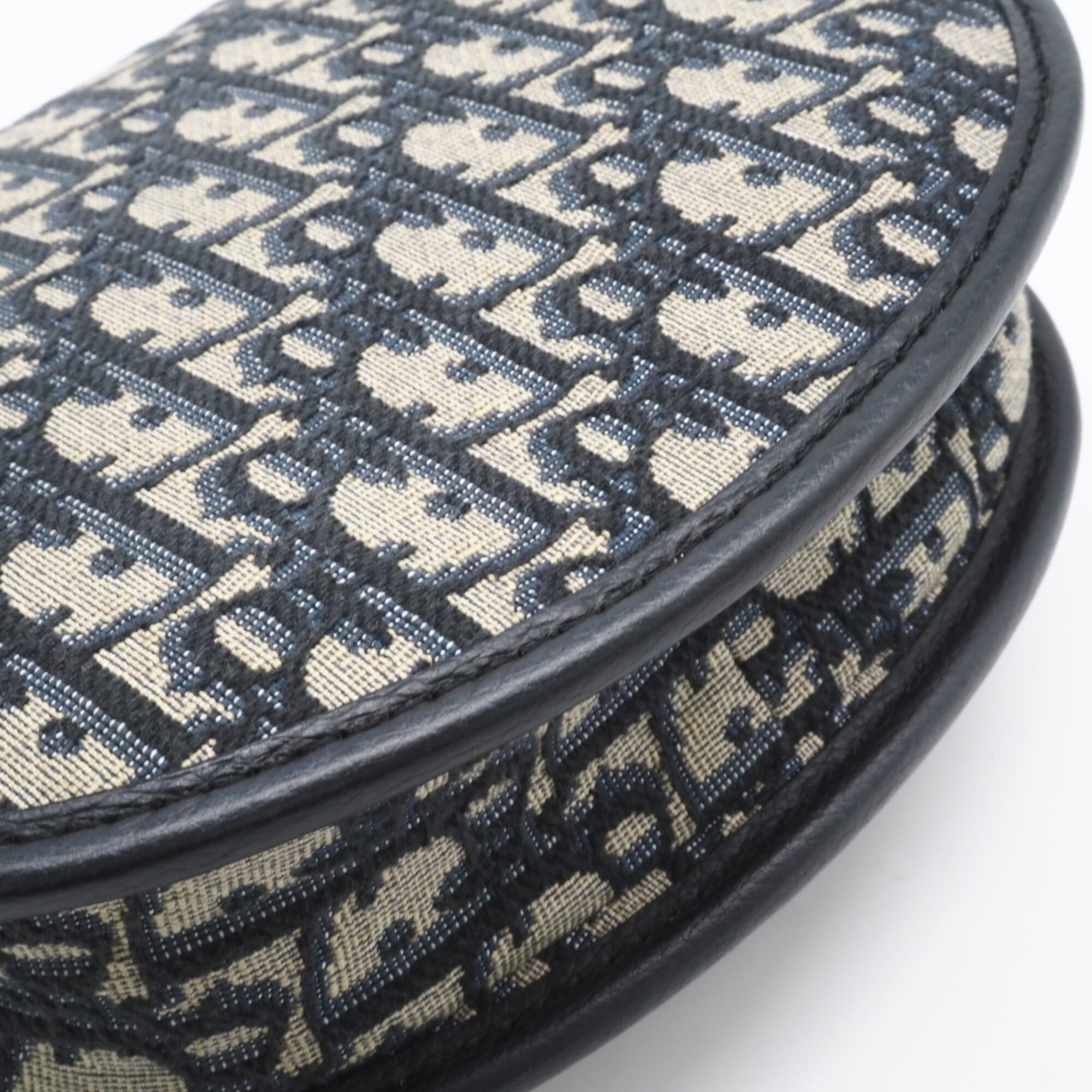 Christian Dior Gray Navy Cotton Canvas Shoulder Bag (Pre-Owned)