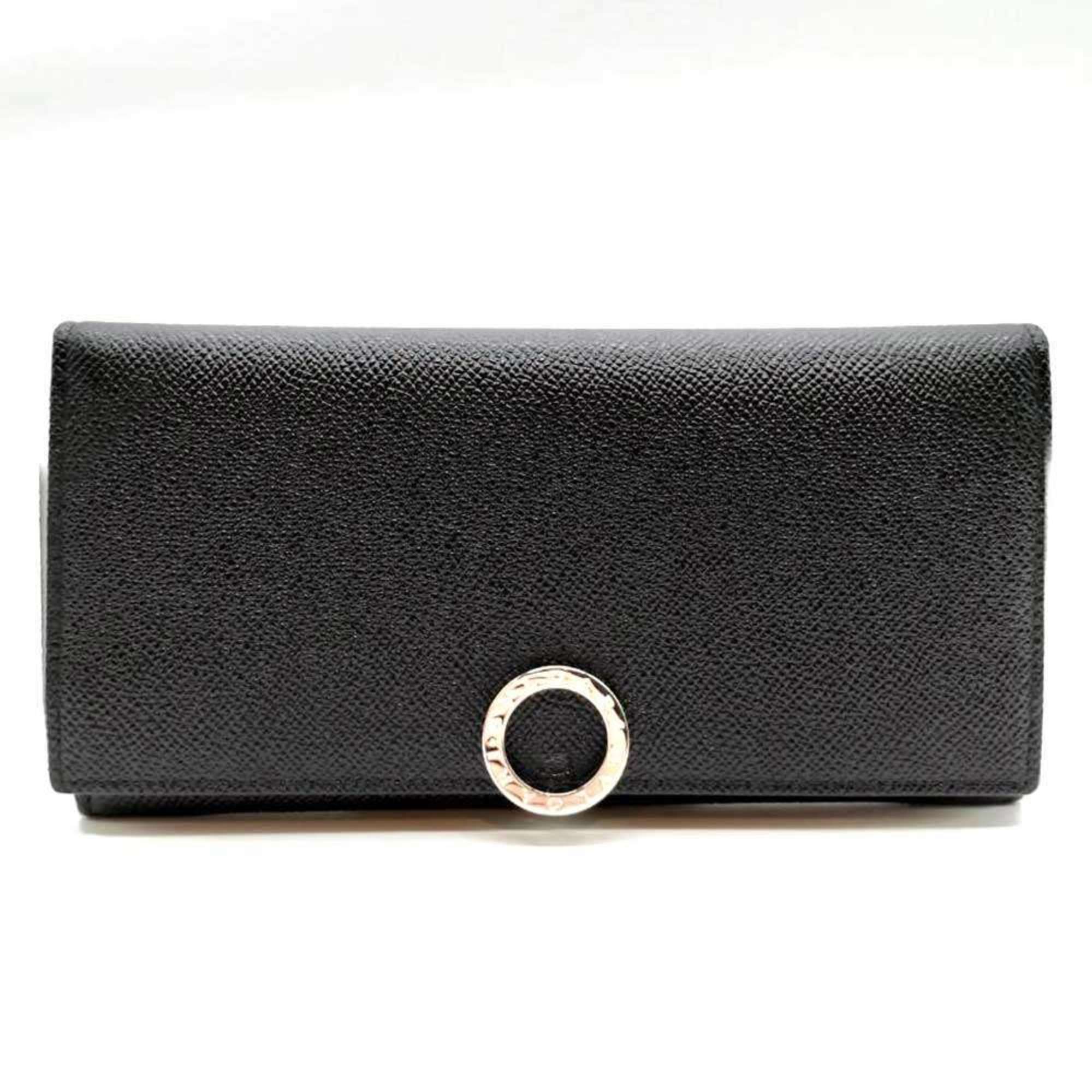 Bvlgari Bvlgari Bvlgari Black Leather Long Wallet (Bi-Fold) (Pre-Owned)