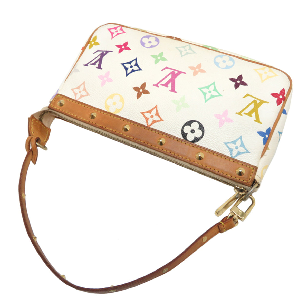 Louis Vuitton White Monogram Multicolore Handbag (Pre-Owned)