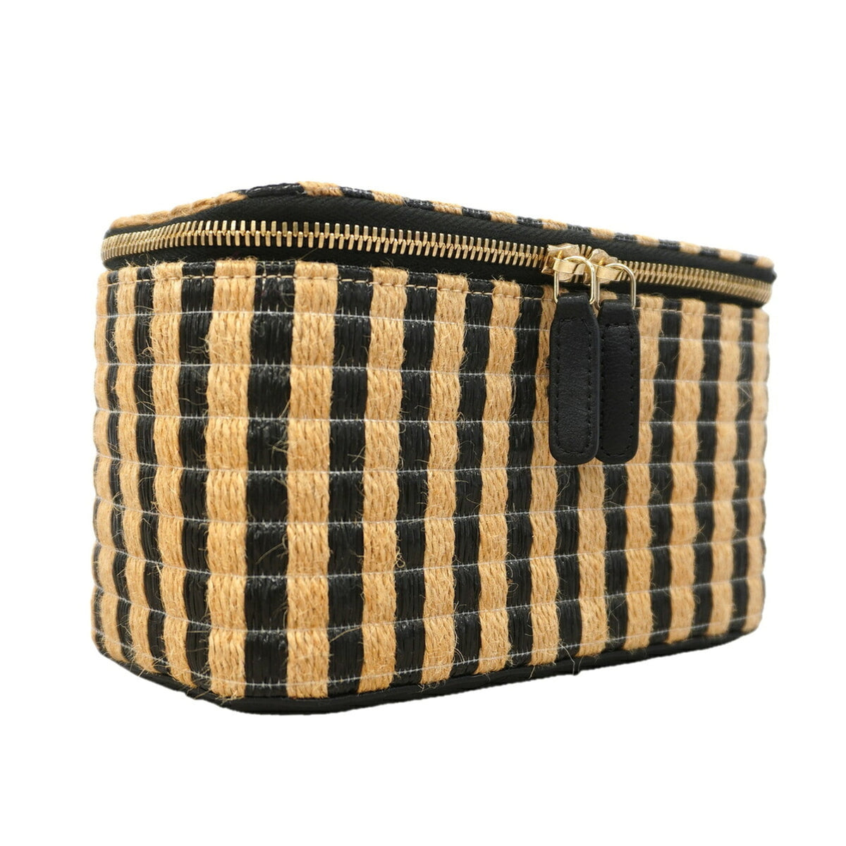 Chanel Beige Black Raffia Vanity Bag (Pre-Owned)