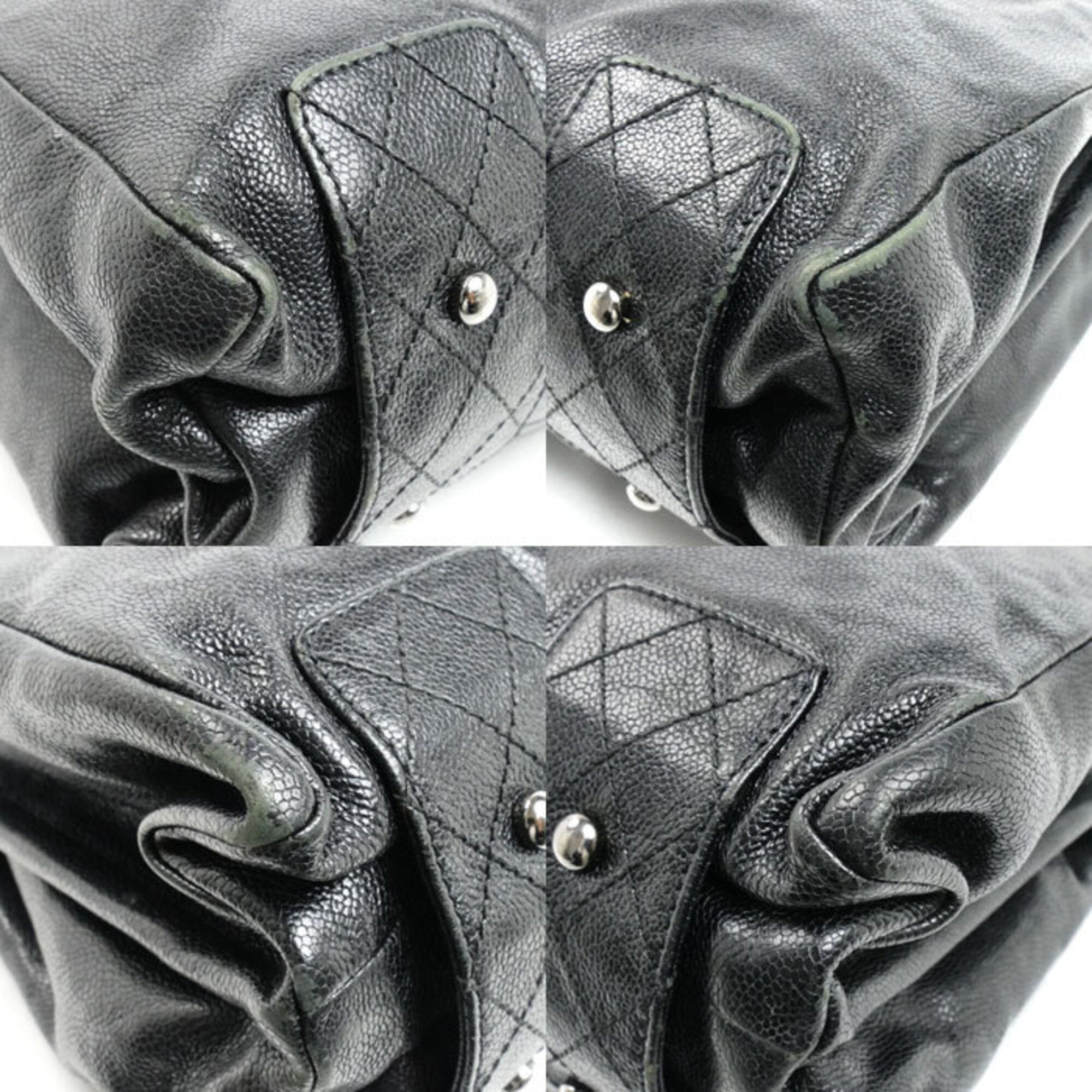 Chanel Black Grained Calfskin Shoulder Bag (Pre-Owned)