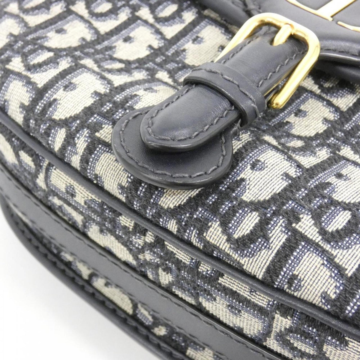 Christian Dior Blue Canvas Leather Shoulder Bag (Pre-Owned)