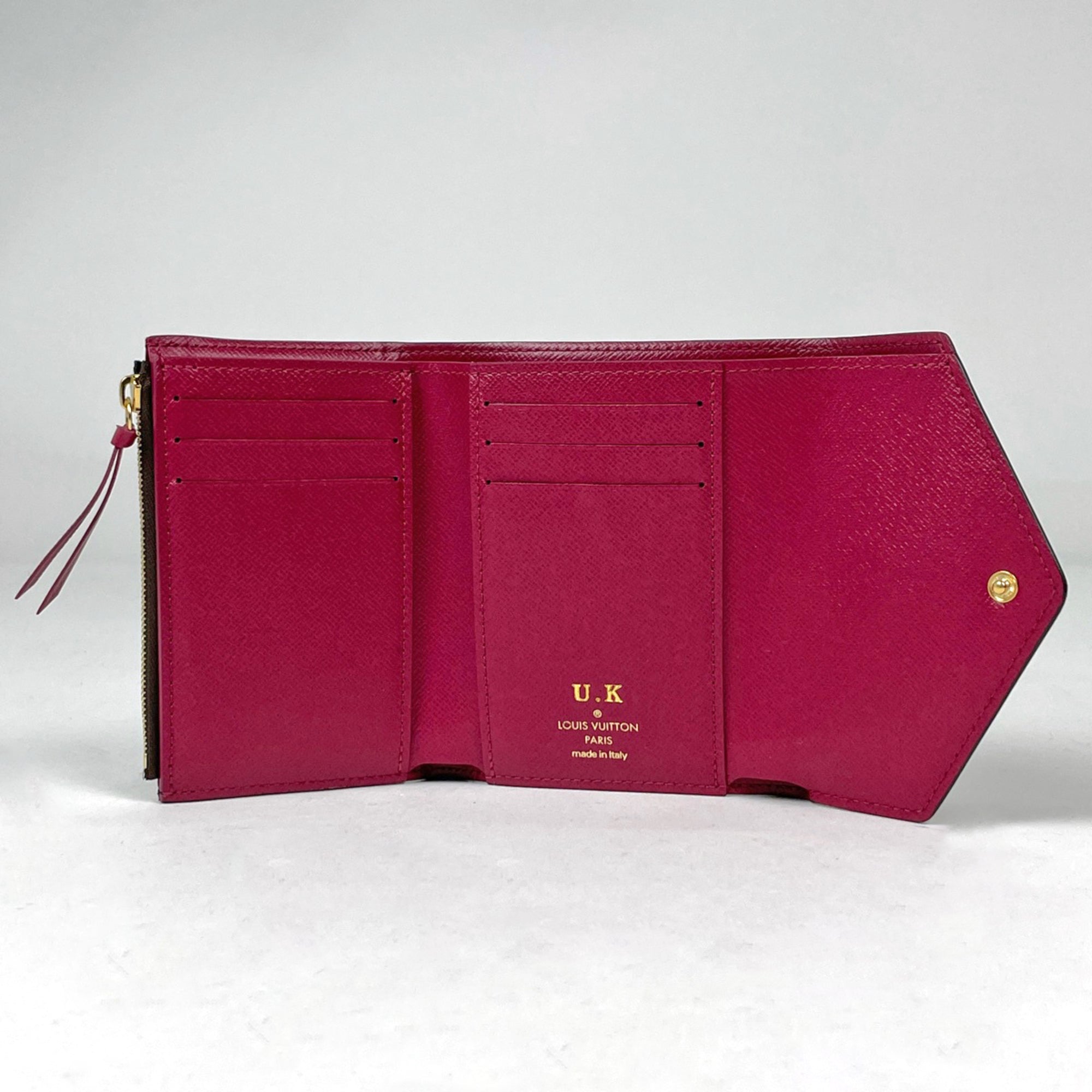 Louis Vuitton Brown Fuchsia Monogram Monogram Wallet (Tri-Fold) (Pre-Owned)