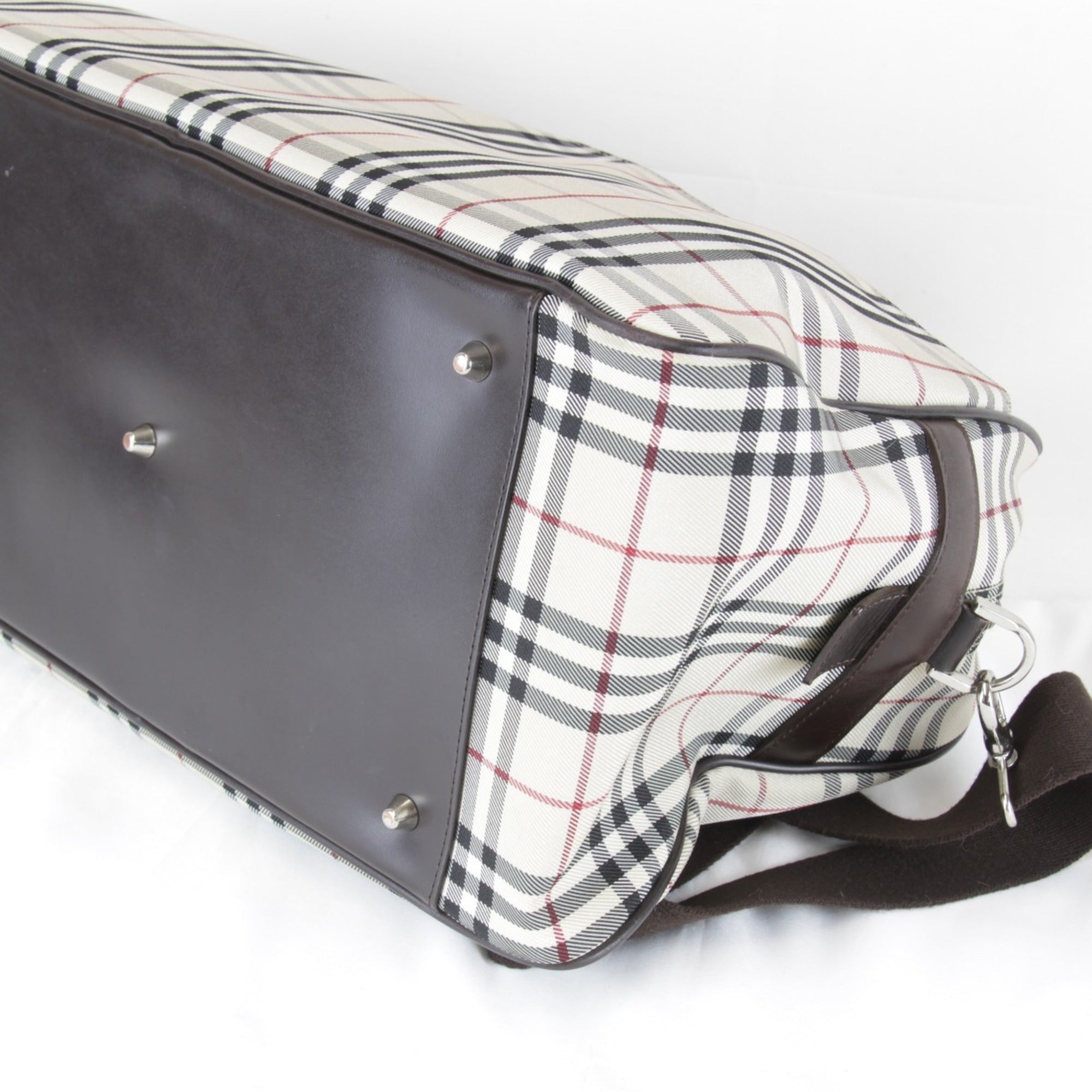 Burberry Beige Canvas Boston Bag (Pre-Owned)