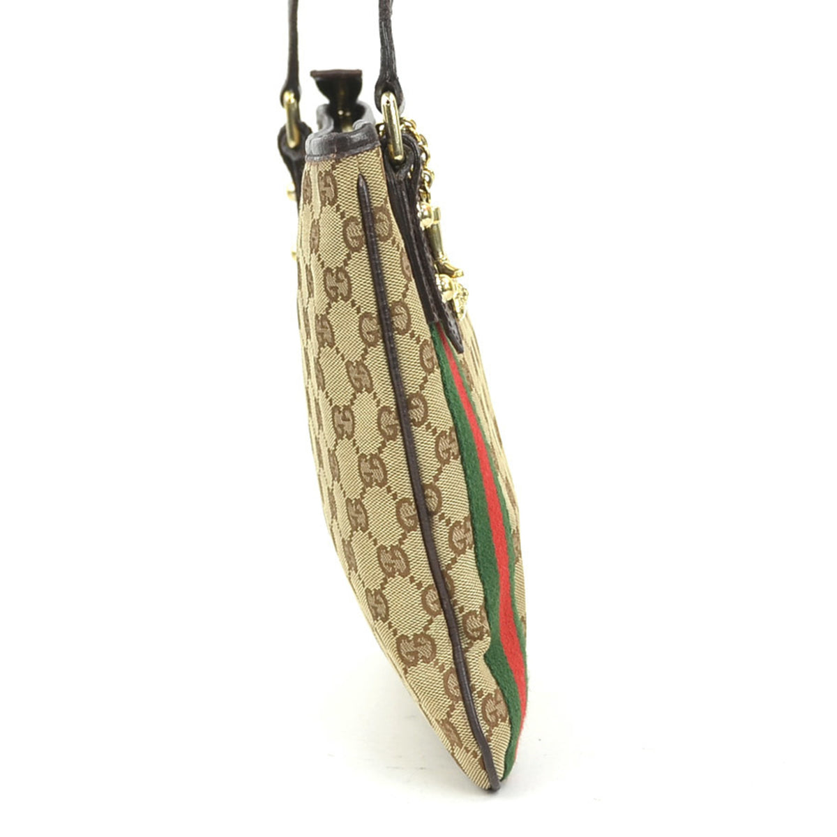 Gucci Brown Brown Gg Gg Canvas Leather Shoulder Bag (Pre-Owned)