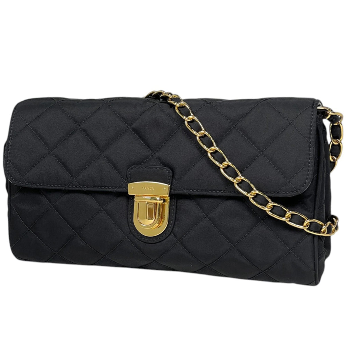 Prada Black Nero Quilting Nylon Shoulder Bag (Pre-Owned)