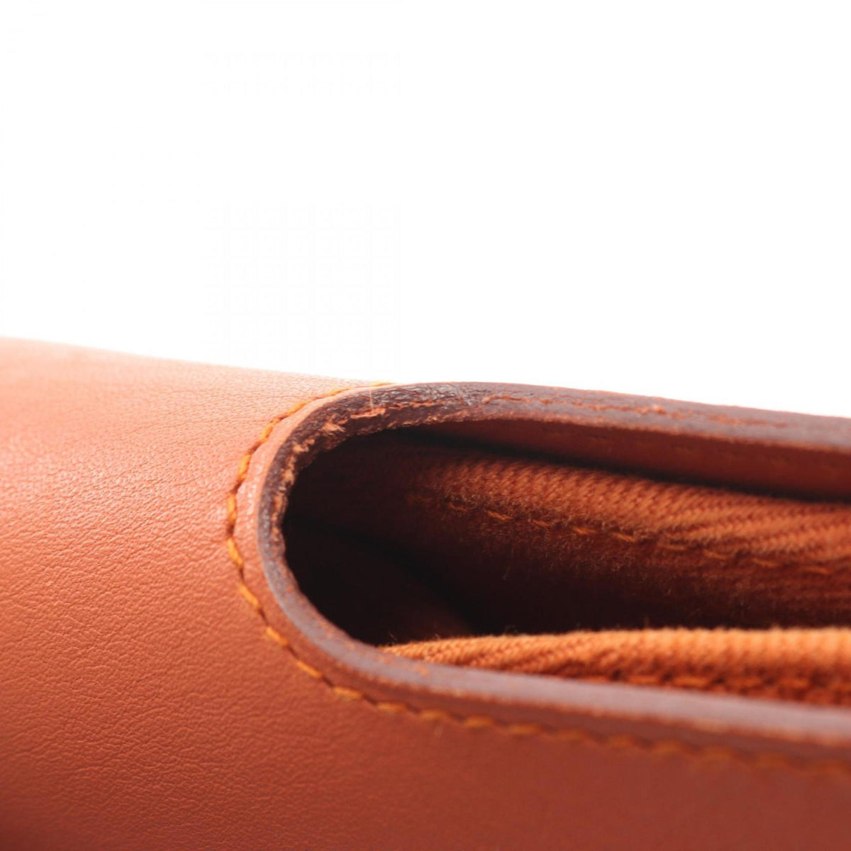 Hermes Brown Toile Chevron Leather Handbag (Pre-Owned)