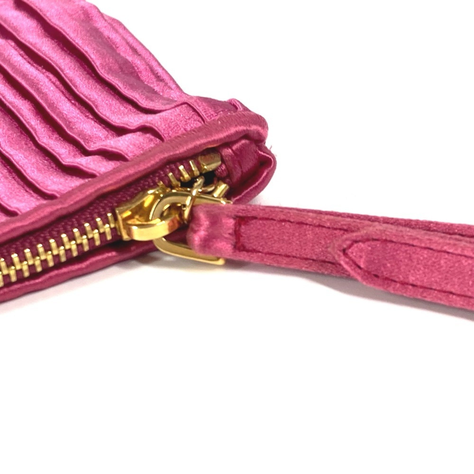 Miu Miu Pink Rayon Silk Clutch Bag Pouch (Pre-Owned)