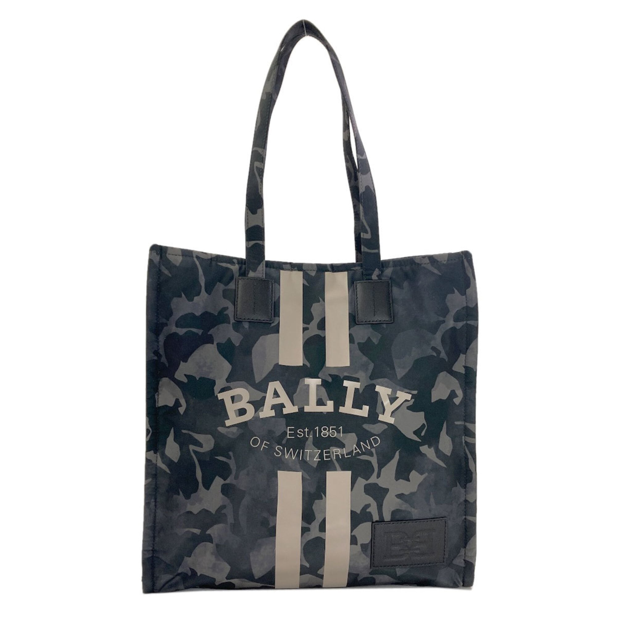 Bally Gray Khaki Nylon Tote Bag (Pre-Owned)