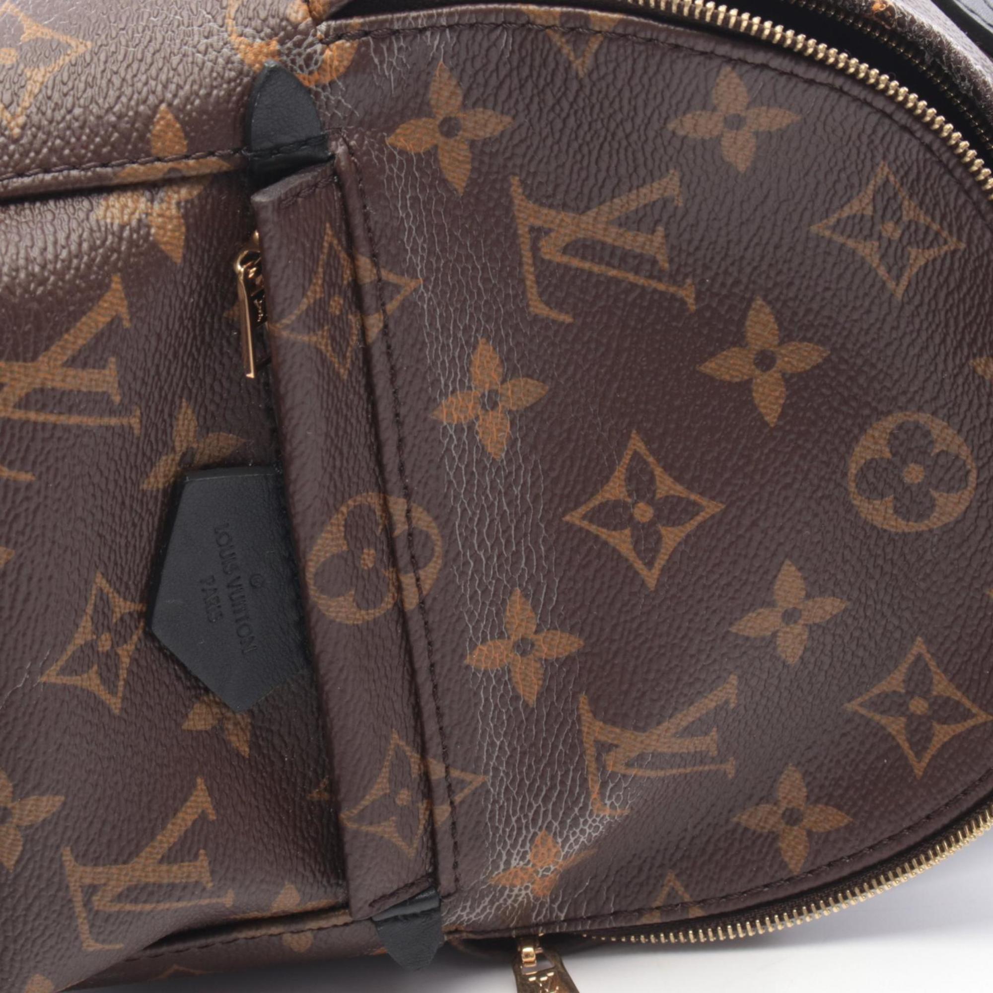 Louis Vuitton Black Brown Coated Canvas Leather Backpack Handbag (Pre-Owned)