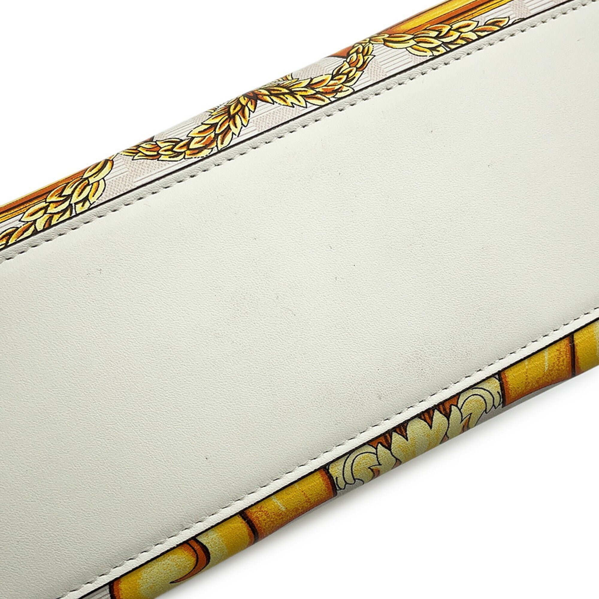 Fendi Peekaboo White Yellow Leather Handbag Shoulder Bag (Pre-Owned)