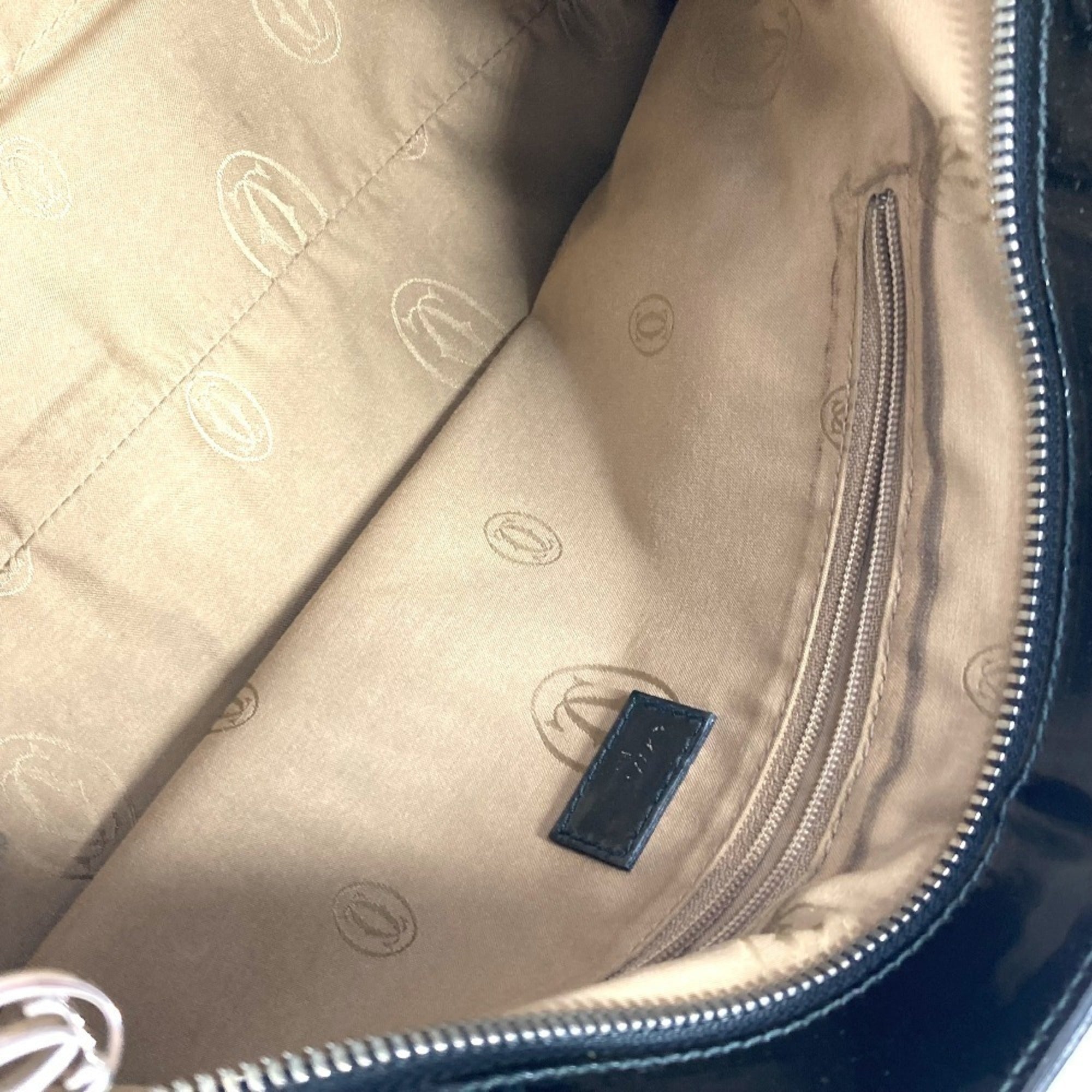 Cartier Black Leather Handbag Tote Bag (Pre-Owned)