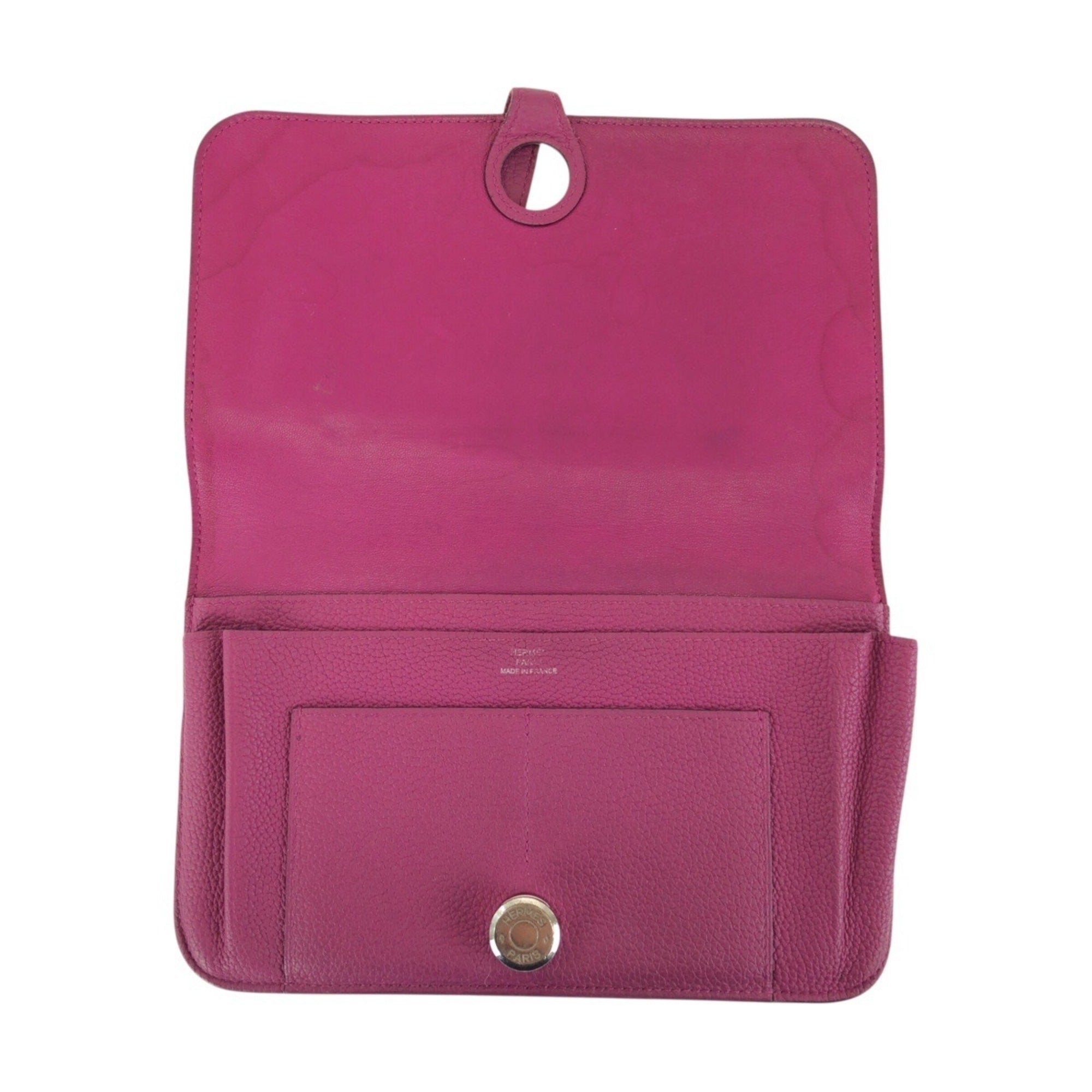 Hermes Pink Rose Purple Togo Leather Long Wallet (Bi-Fold) (Pre-Owned)