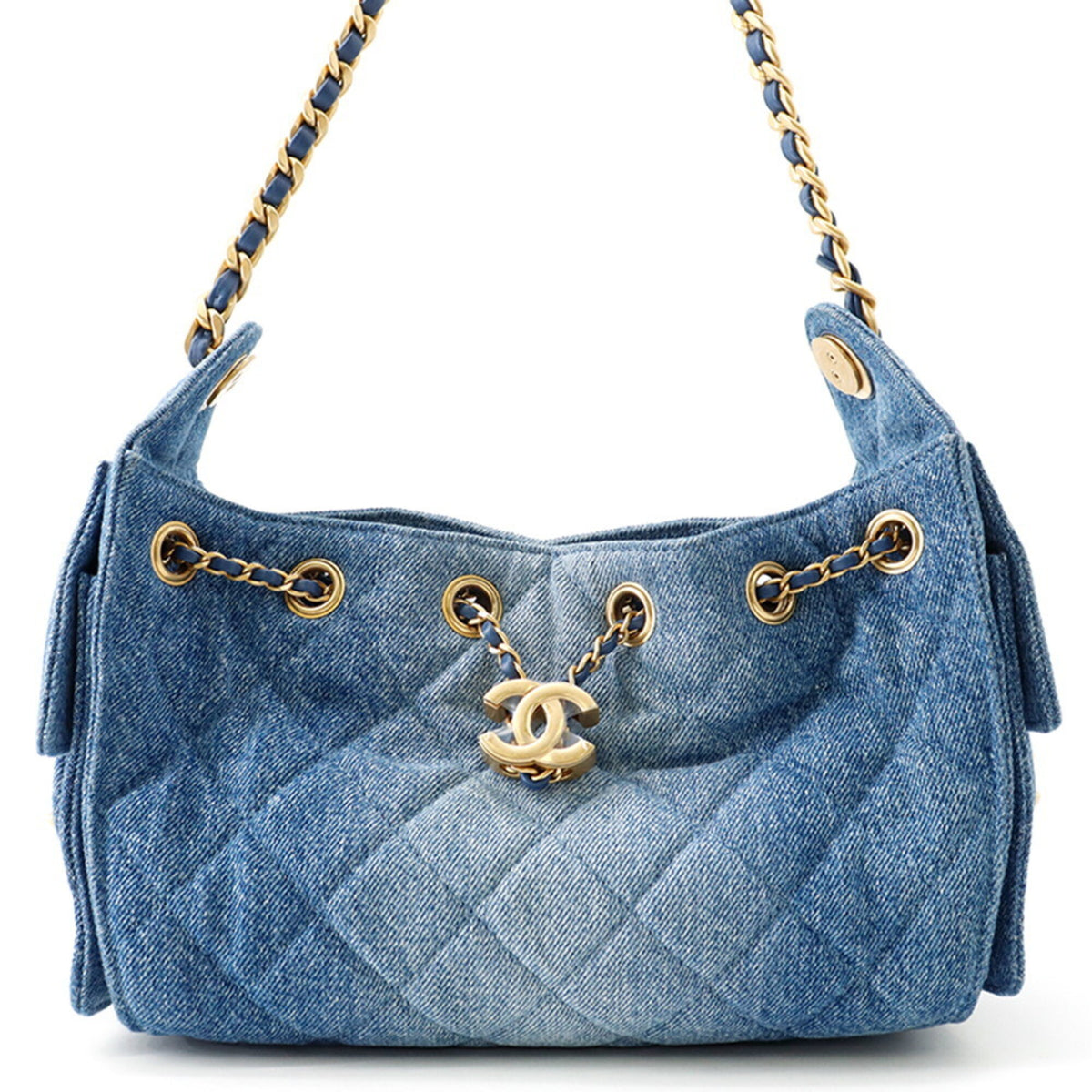 Chanel Matelasse Blue Denim Handbag Shoulder Bag (Pre-Owned)