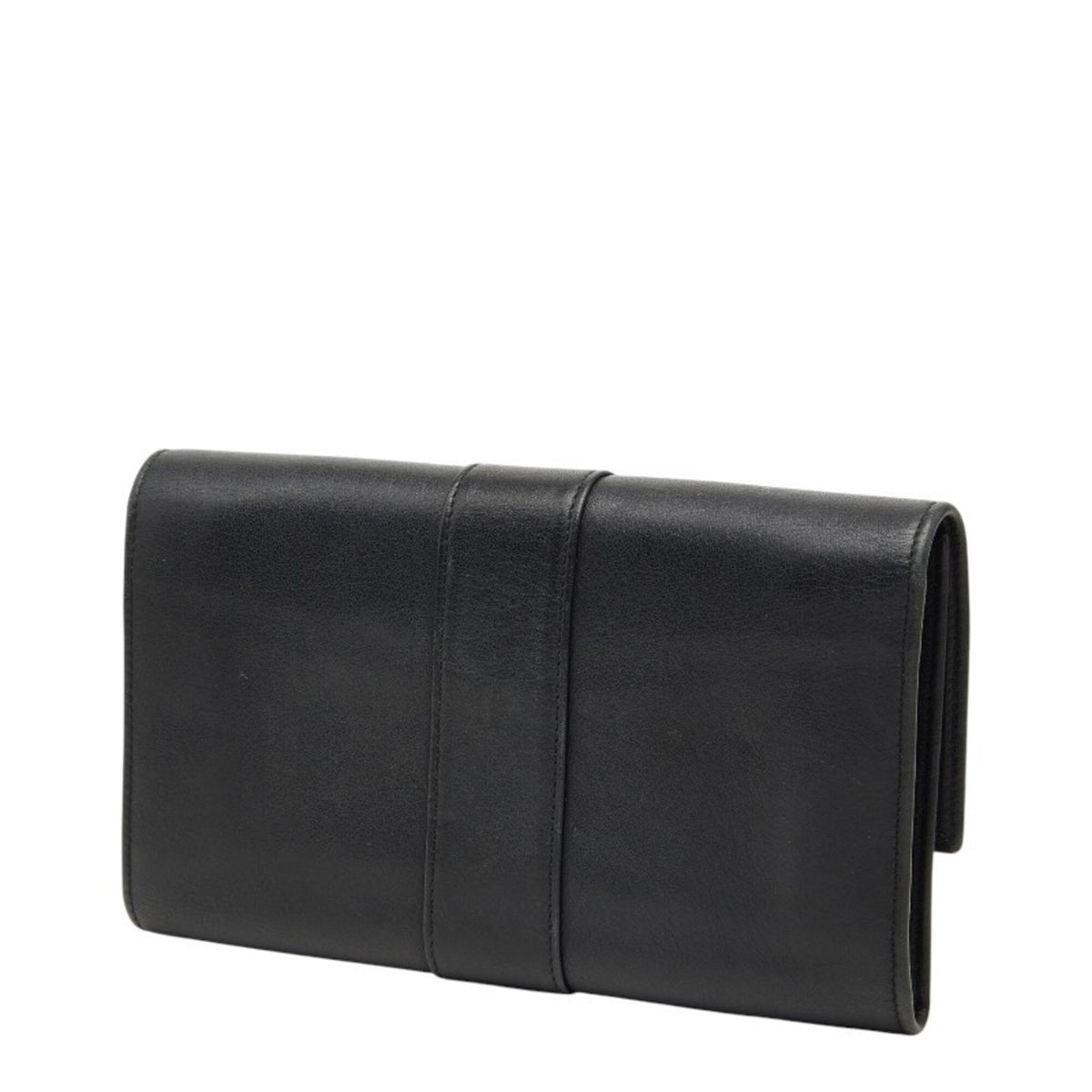 Cartier Black Leather Long Wallet (Tri-Fold) (Pre-Owned)