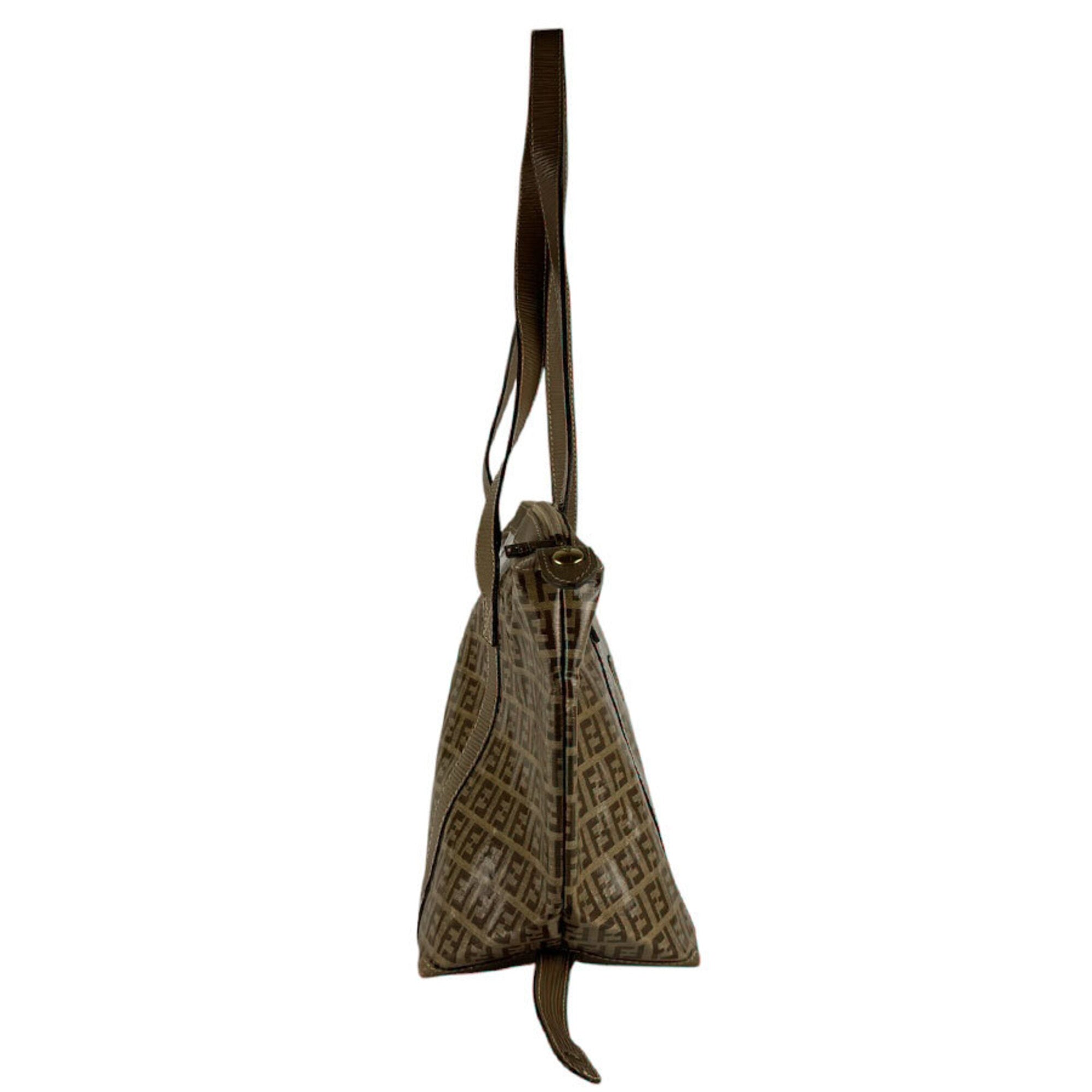 Fendi Brown Pvc Leather Shoulder Bag (Pre-Owned)
