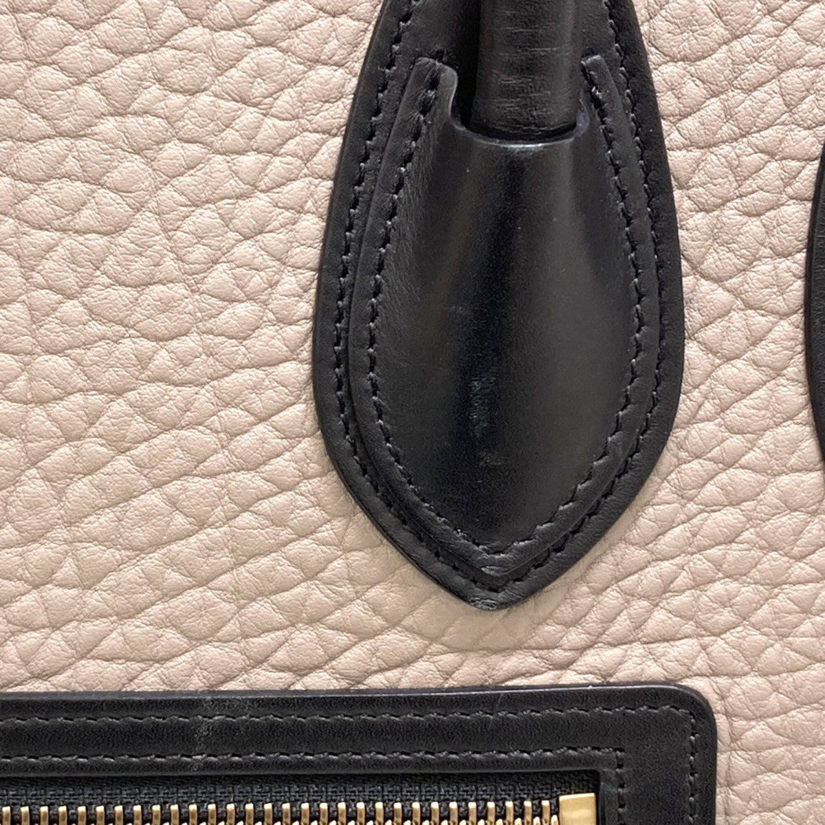 Celine Black Gray Red Color Leather Handbag (Pre-Owned)