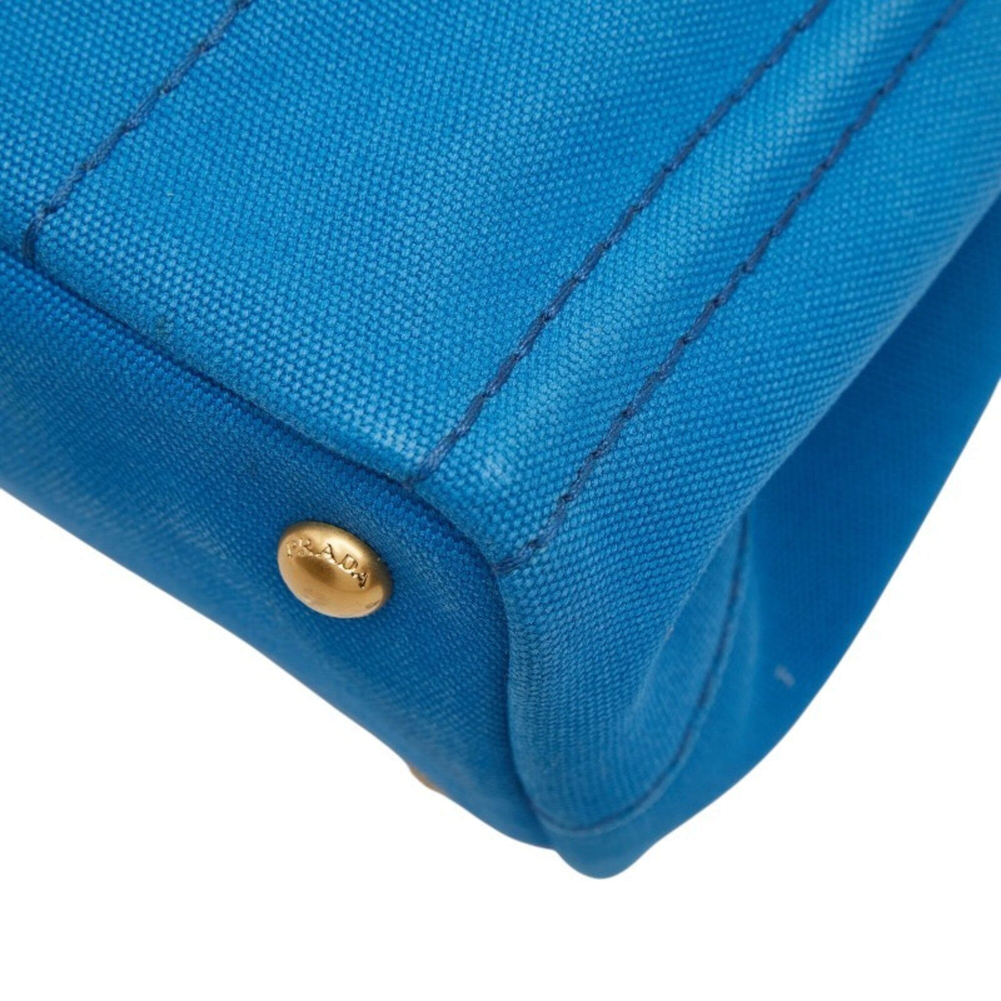 Prada Light Blue Canvas Handbag Shoulder Bag (Pre-Owned)