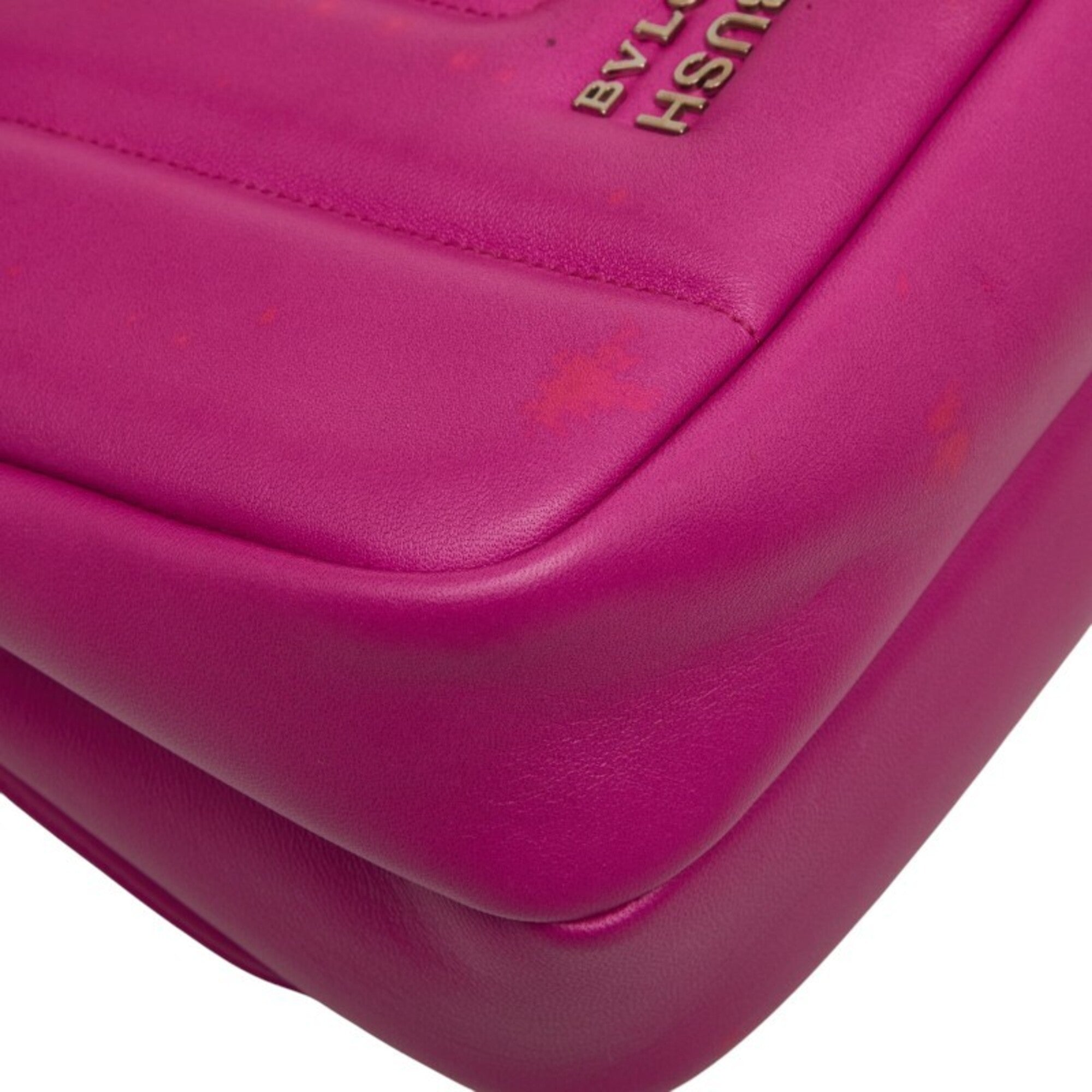 Bvlgari Pink Leather Handbag Shoulder Bag (Pre-Owned)