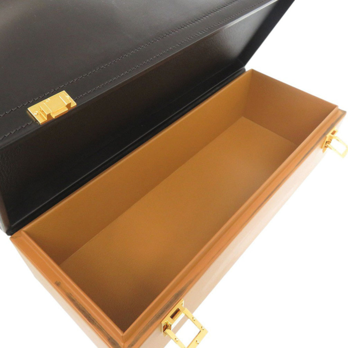 Hermes Bicolor Black Box Calf Leather Chamonix Leather Handbag (Pre-Owned)
