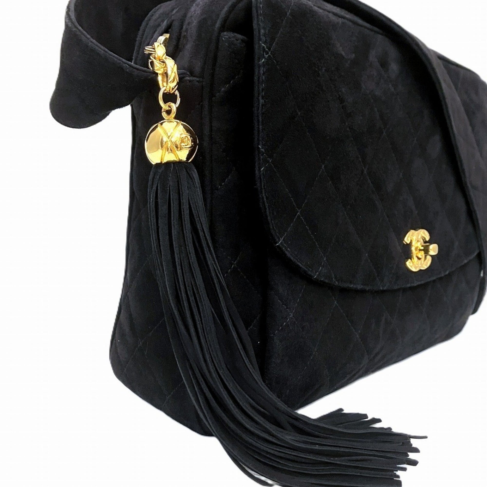 Chanel Black Suede Shoulder Bag (Pre-Owned)