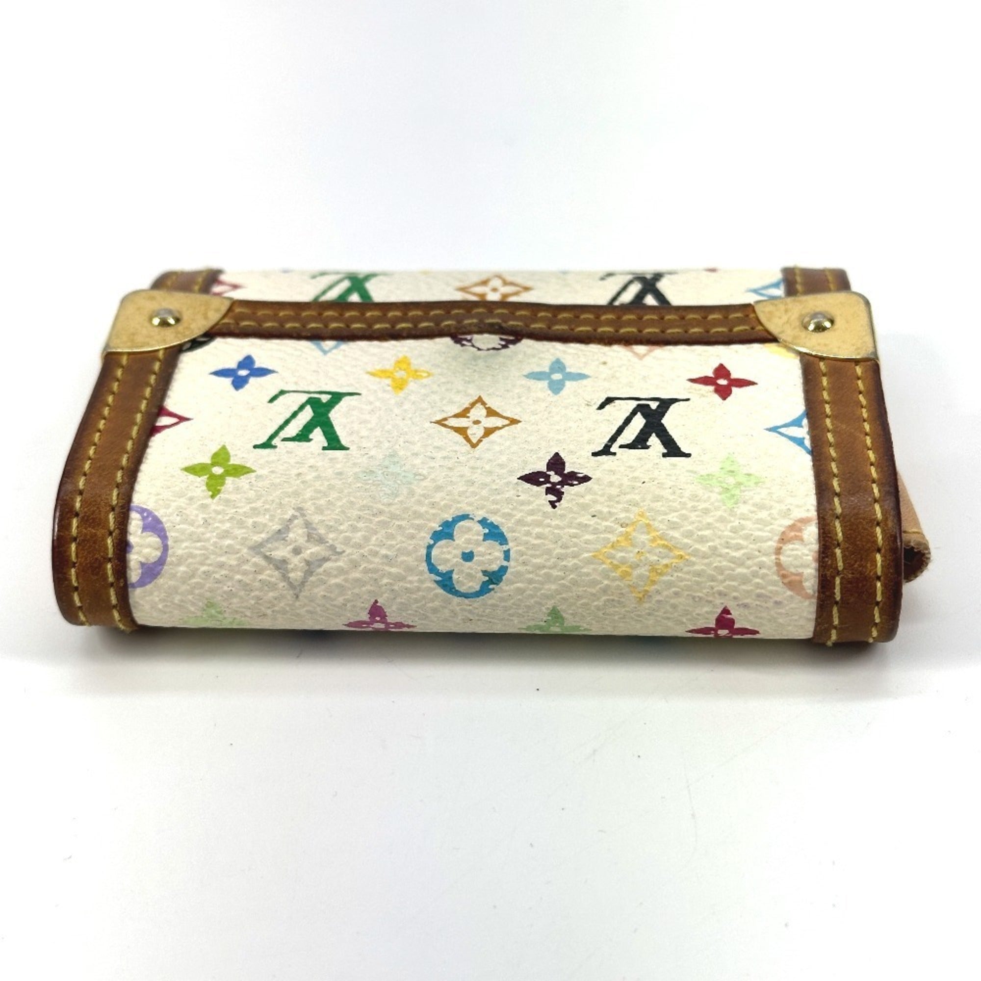 Louis Vuitton Blanc Multi-Color White Monogram Multicolore Canvas Coin Purse/Coin Case (Pre-Owned)