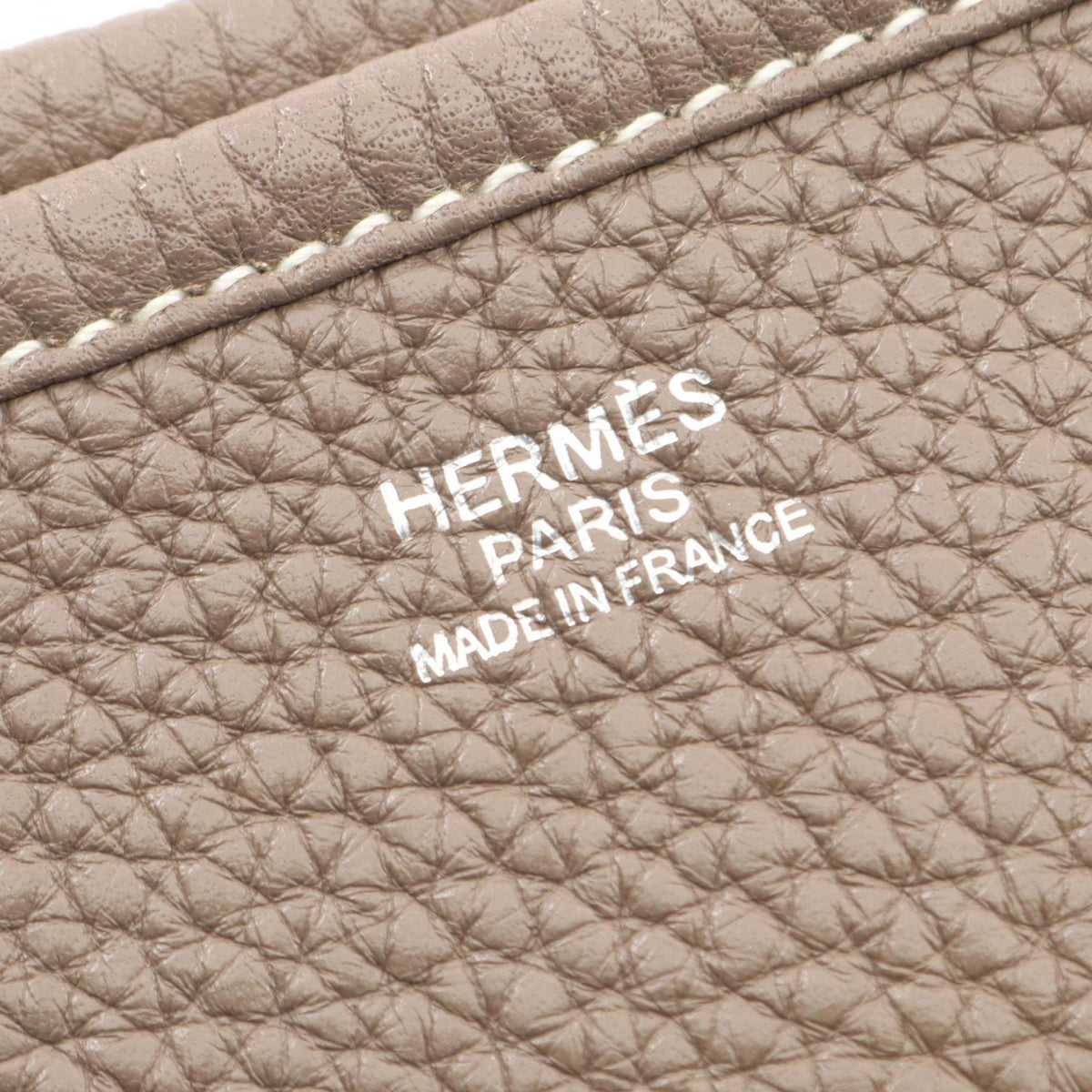 Hermes Gray Taurillon Clemence Leather Shoulder Bag (Pre-Owned)