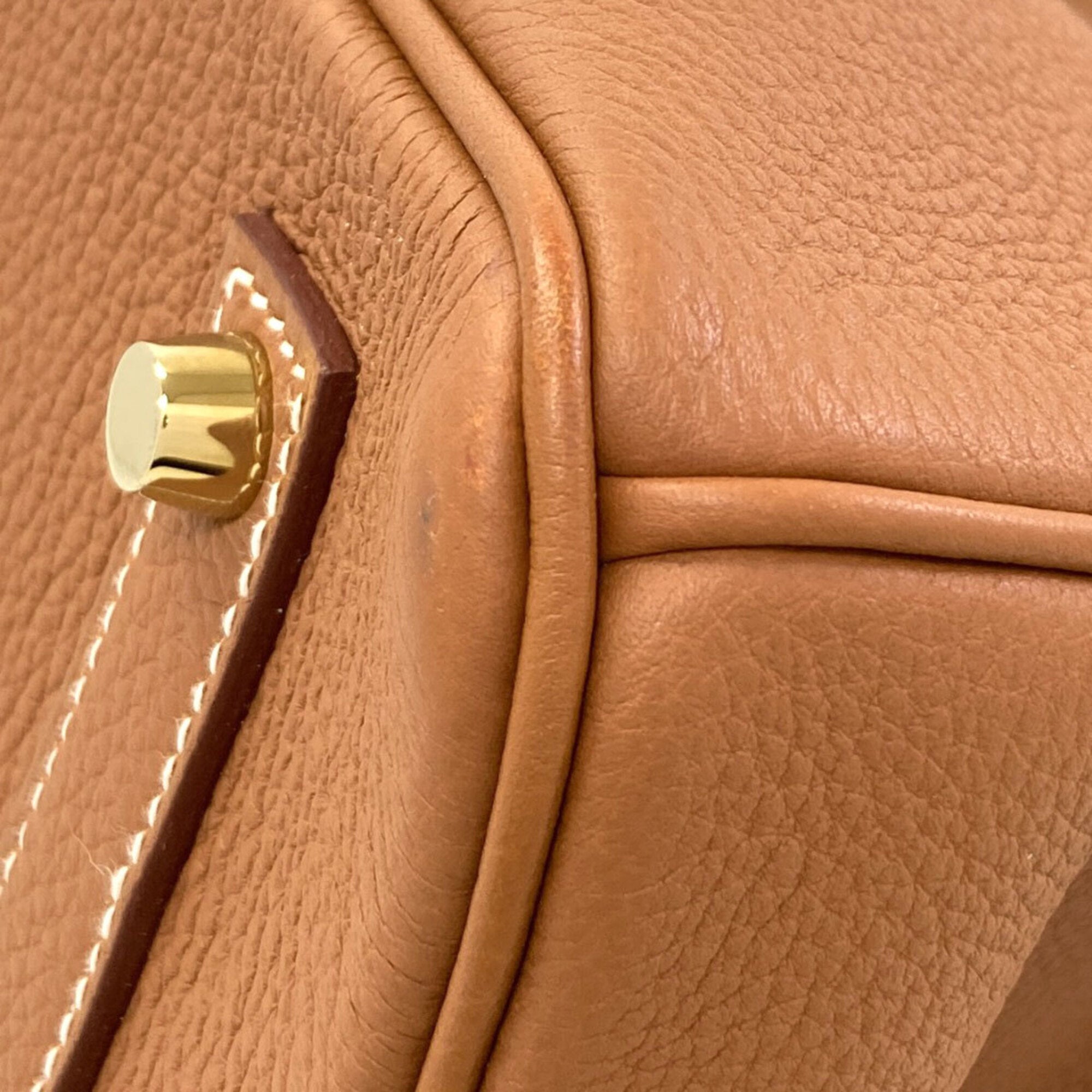 Hermes Gold Togo Leather Handbag (Pre-Owned)