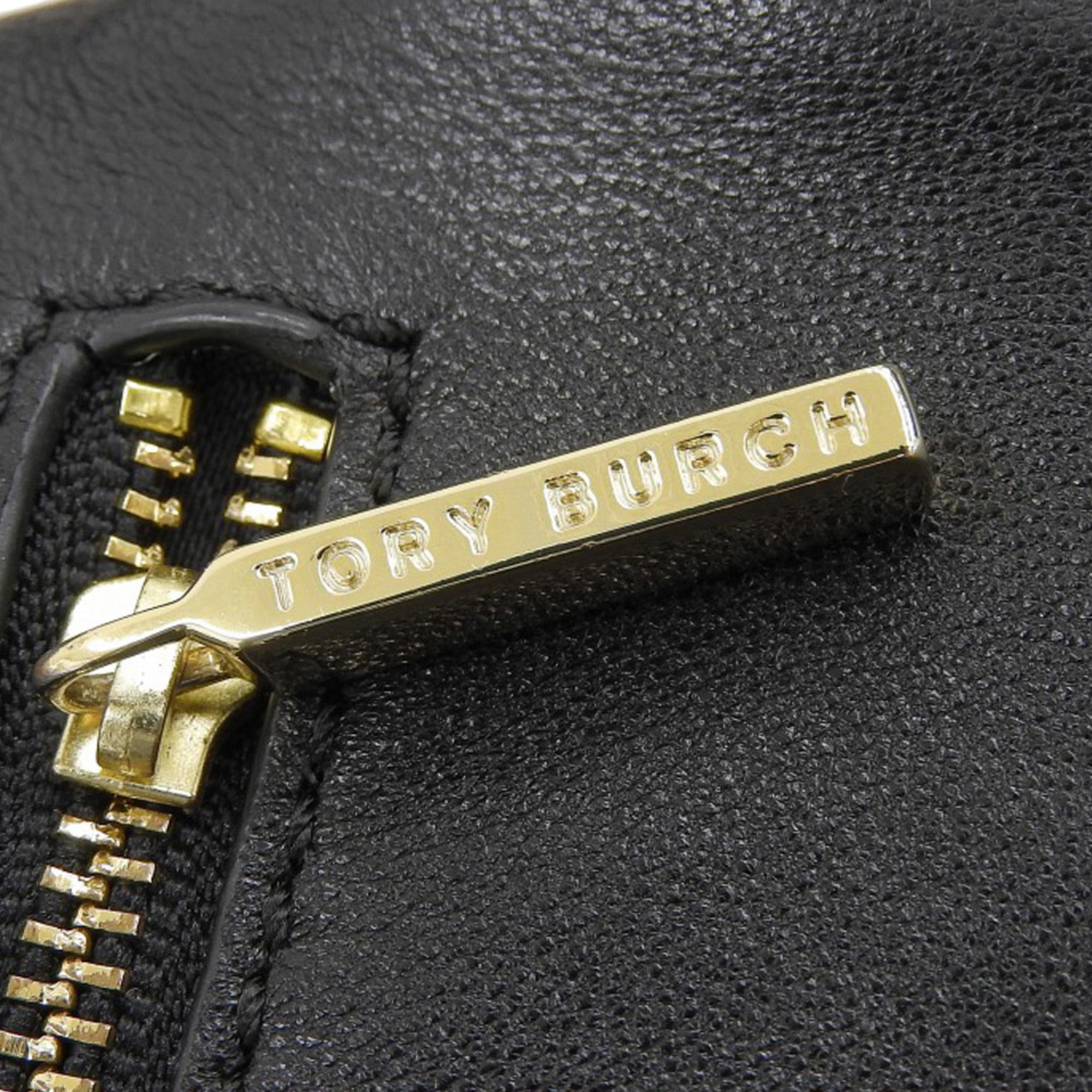 Tory Burch Black Leather Clutch Bag Shoulder Bag (Pre-Owned)