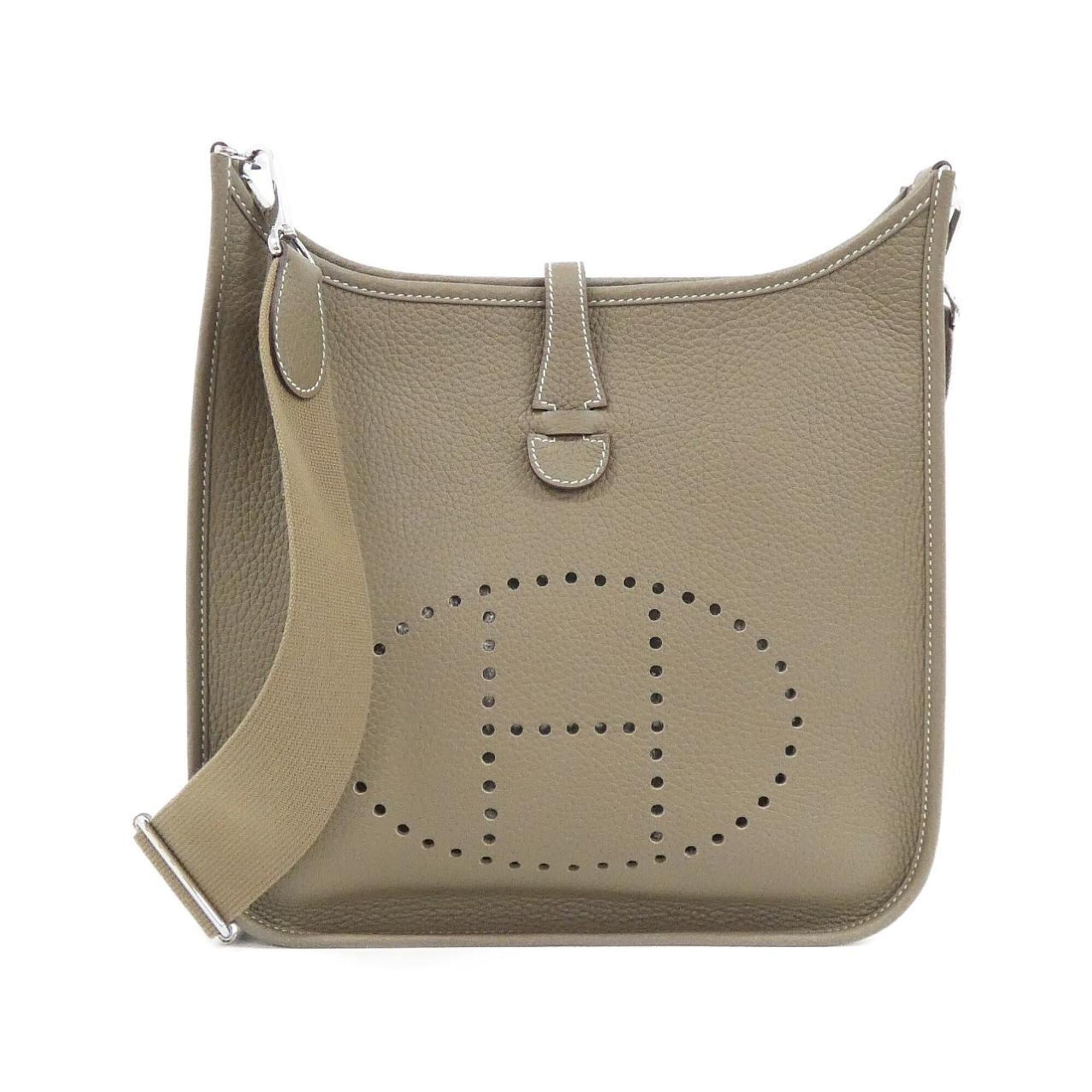 Hermes Etoupe Gray Taurillon Clemence Leather Shoulder Bag (Pre-Owned)