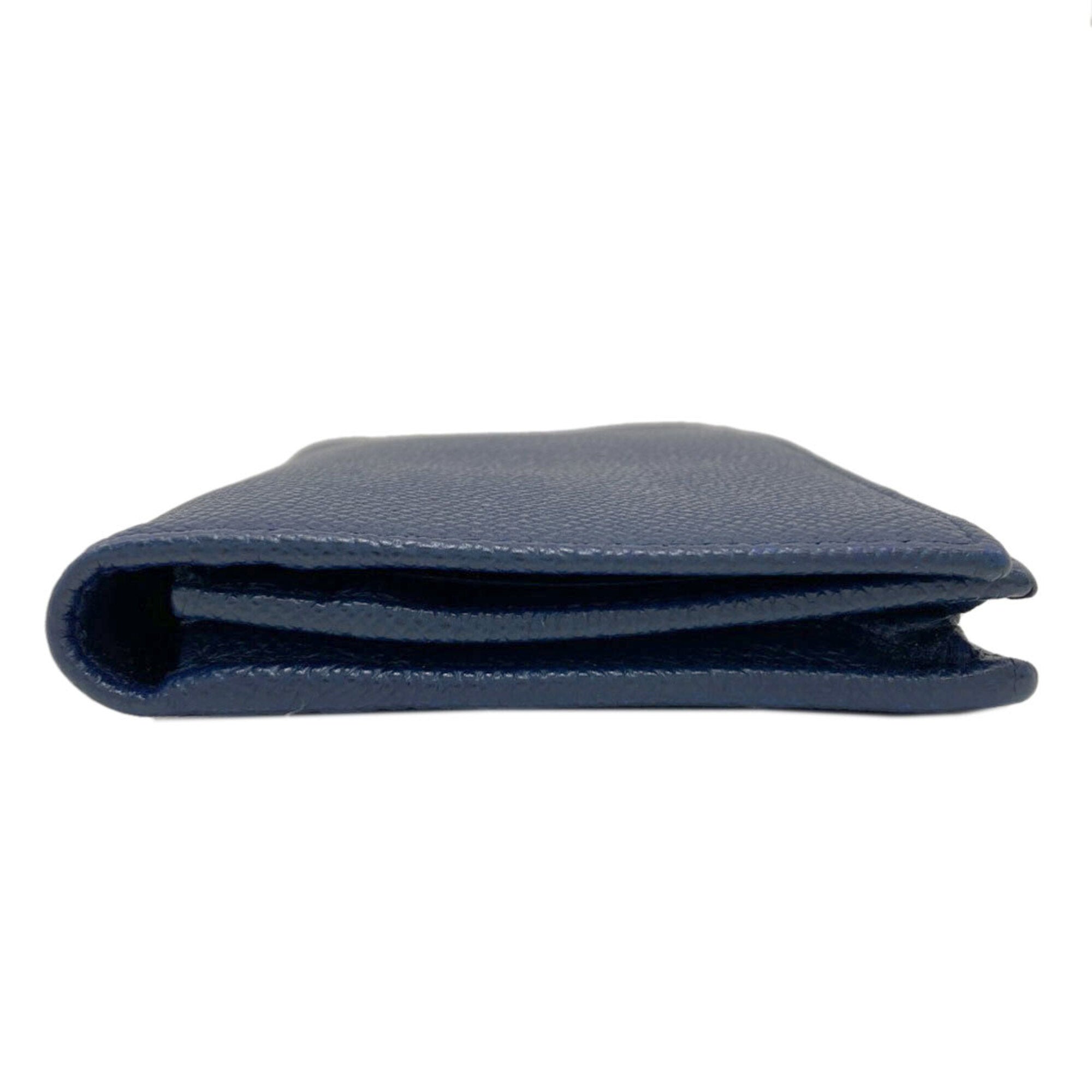 Bvlgari Bvlgari Bvlgari Navy Leather Long Wallet (Bi-Fold) (Pre-Owned)