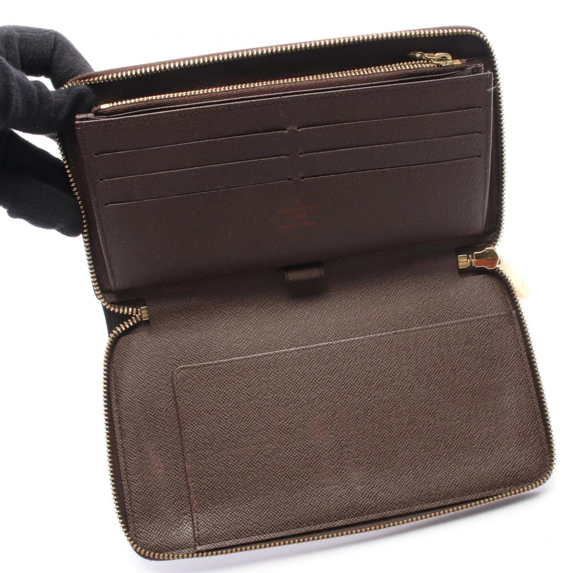 Louis Vuitton Brown Leather Pvc Long Wallet (Bi-Fold) (Pre-Owned)