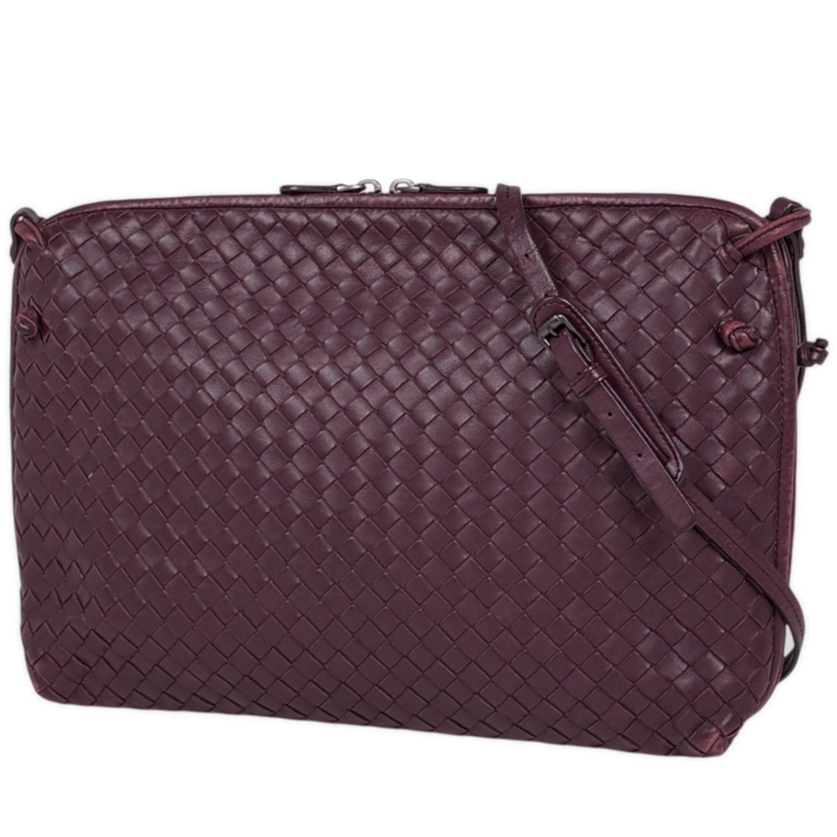 Bottega Veneta Bordeaux Leather Shoulder Bag (Pre-Owned)