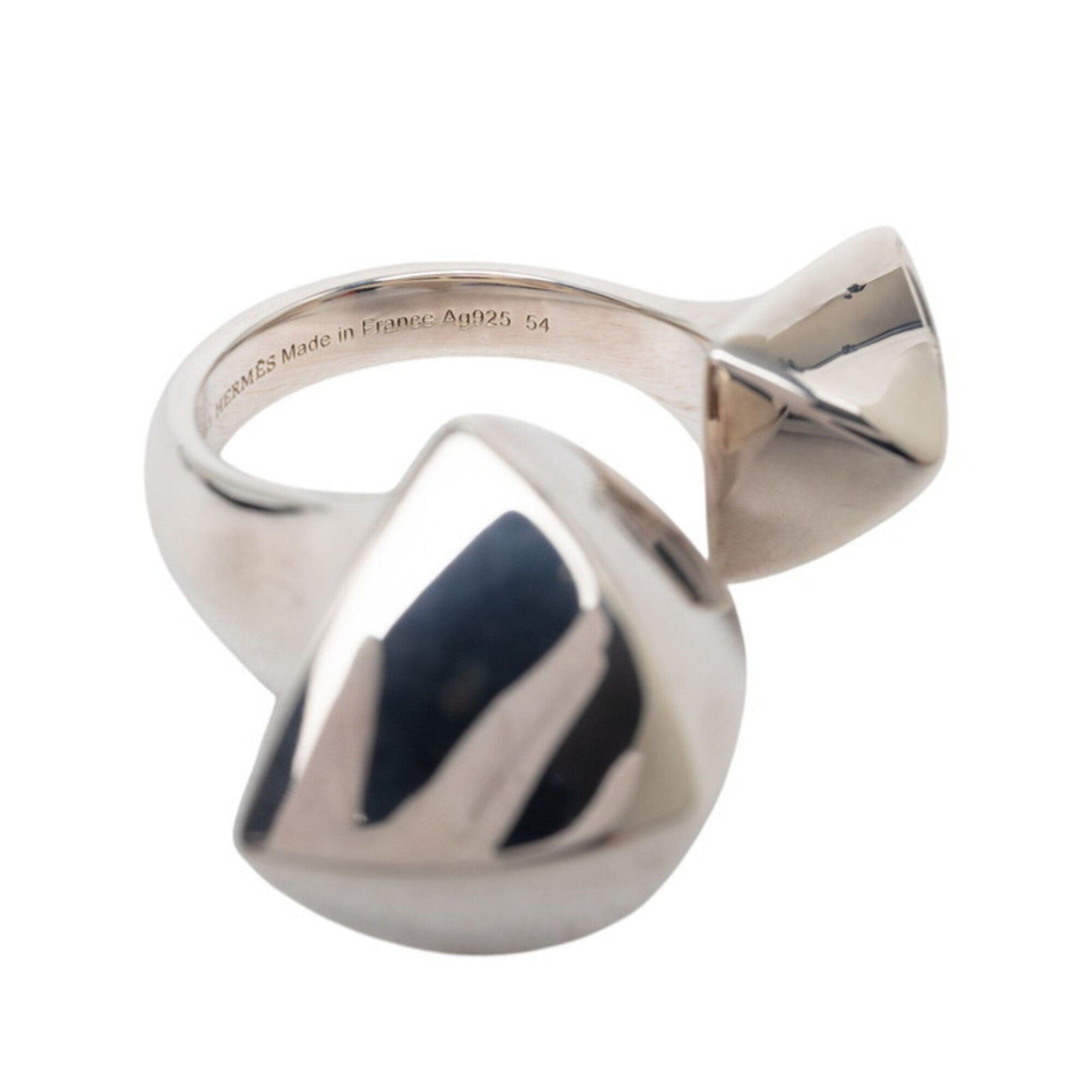 Hermes Silver 925 Band Ring (Pre-Owned)