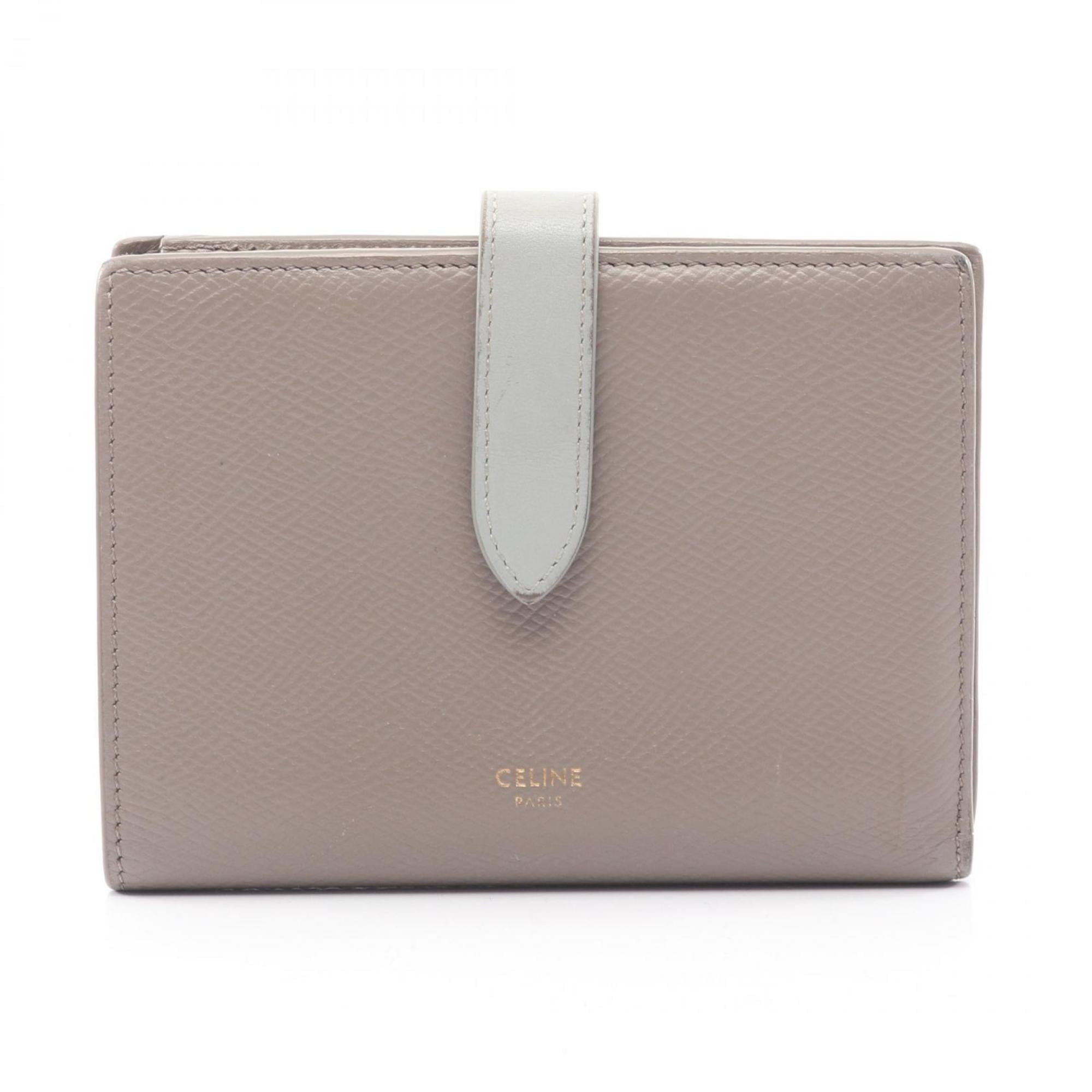 Celine Blue Gray Leather Wallet (Bi-Fold) (Pre-Owned)