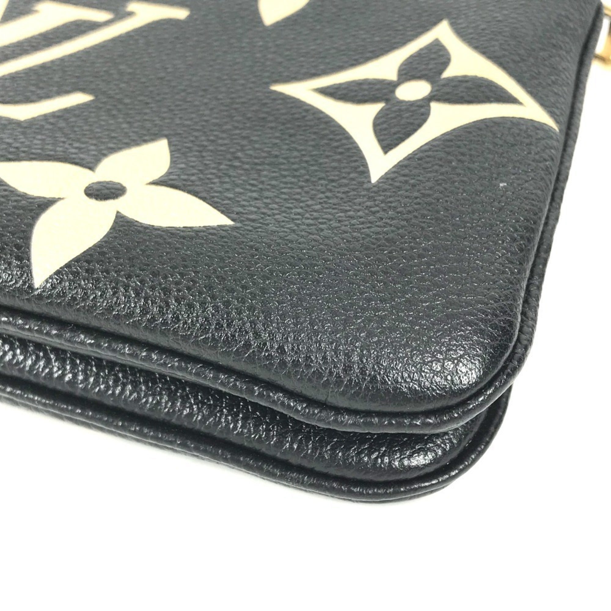 Louis Vuitton Beige Bicolor Black Noir Monogram Empreinte Clutch Bag Pochette Pouch Shoulder Bag (Pre-Owned)