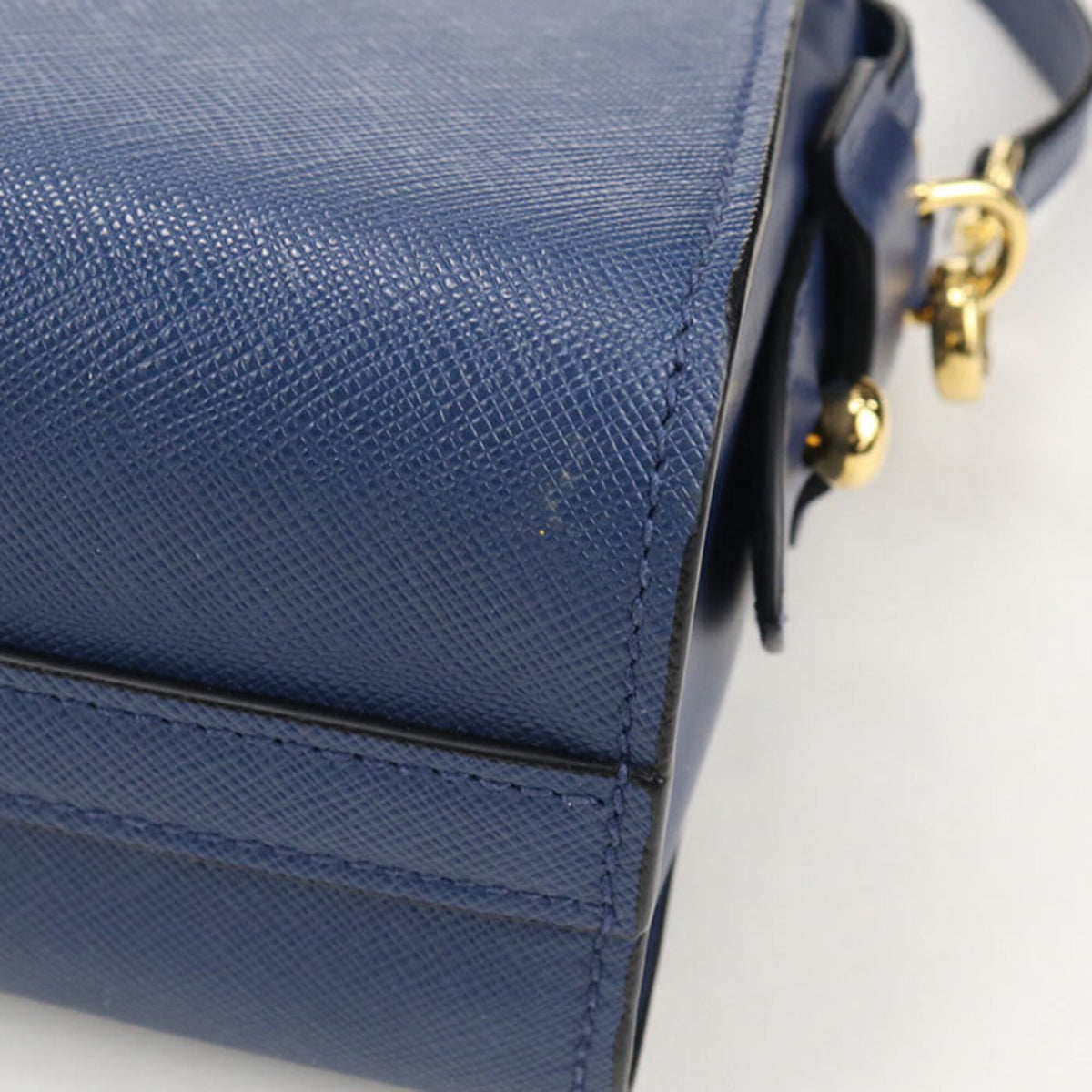 Prada Navy Leather Shoulder Bag (Pre-Owned)