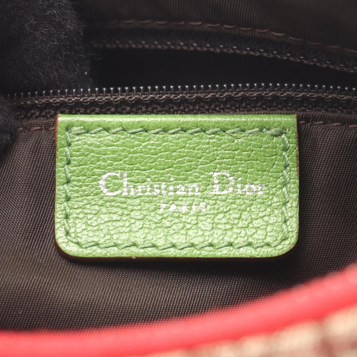 Christian Dior Beige Multi-Color Canvas Leather Handbag Shoulder Bag (Pre-Owned)